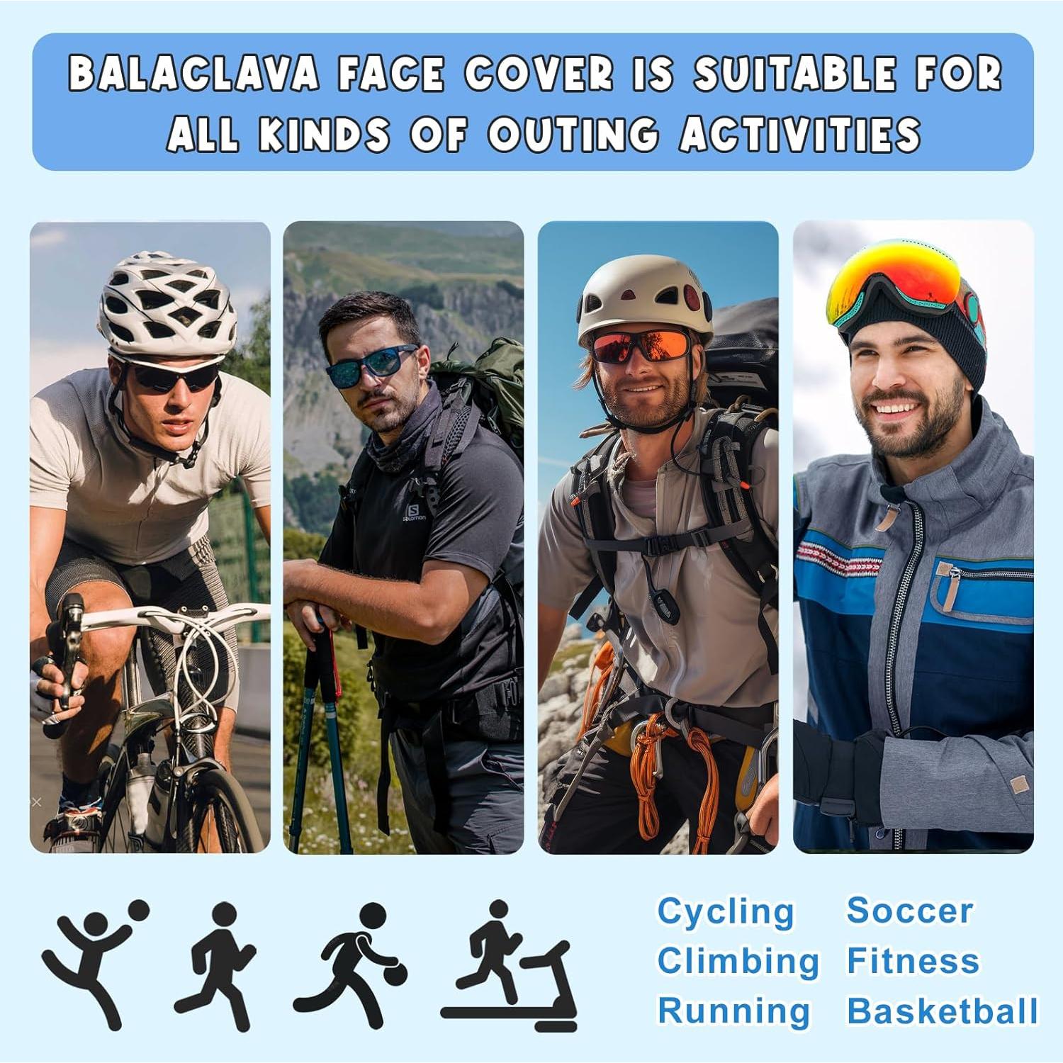 Paquete de 3 Balaclavas UV Transpirables para Hombres y Mujeres