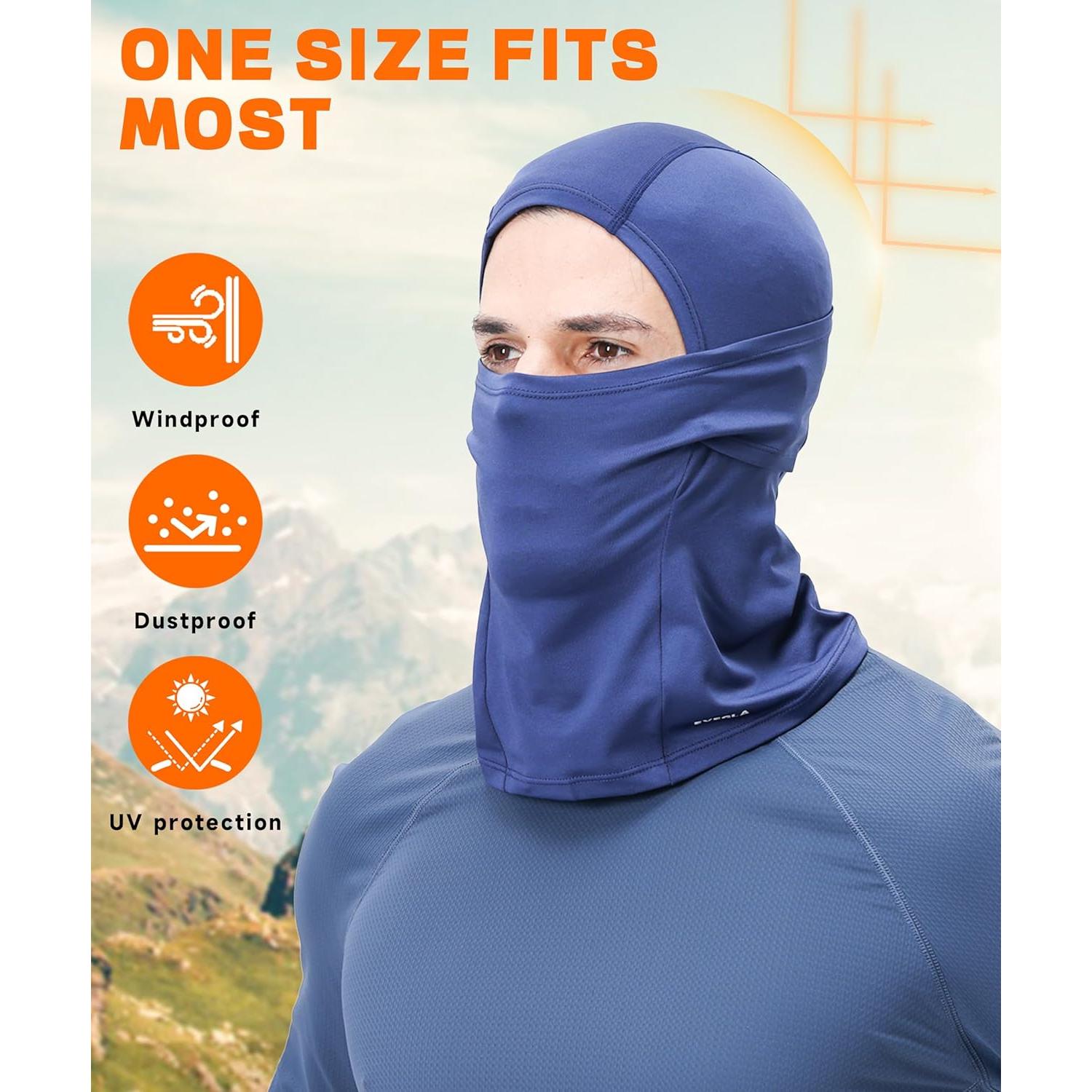 Máscara Balaclava Esquí Unisex Azul Marino Protección Solar