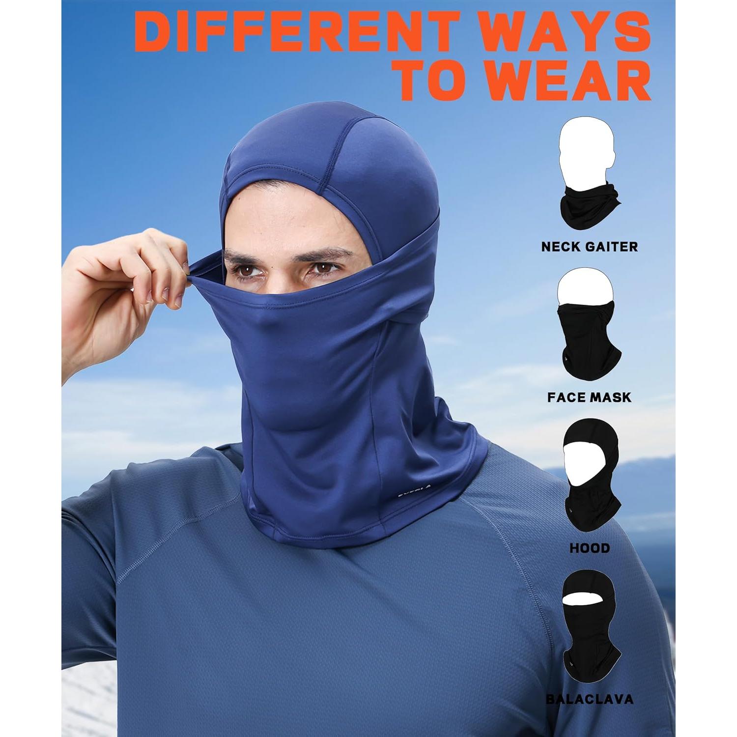 Máscara Balaclava Esquí Unisex Azul Marino Protección Solar