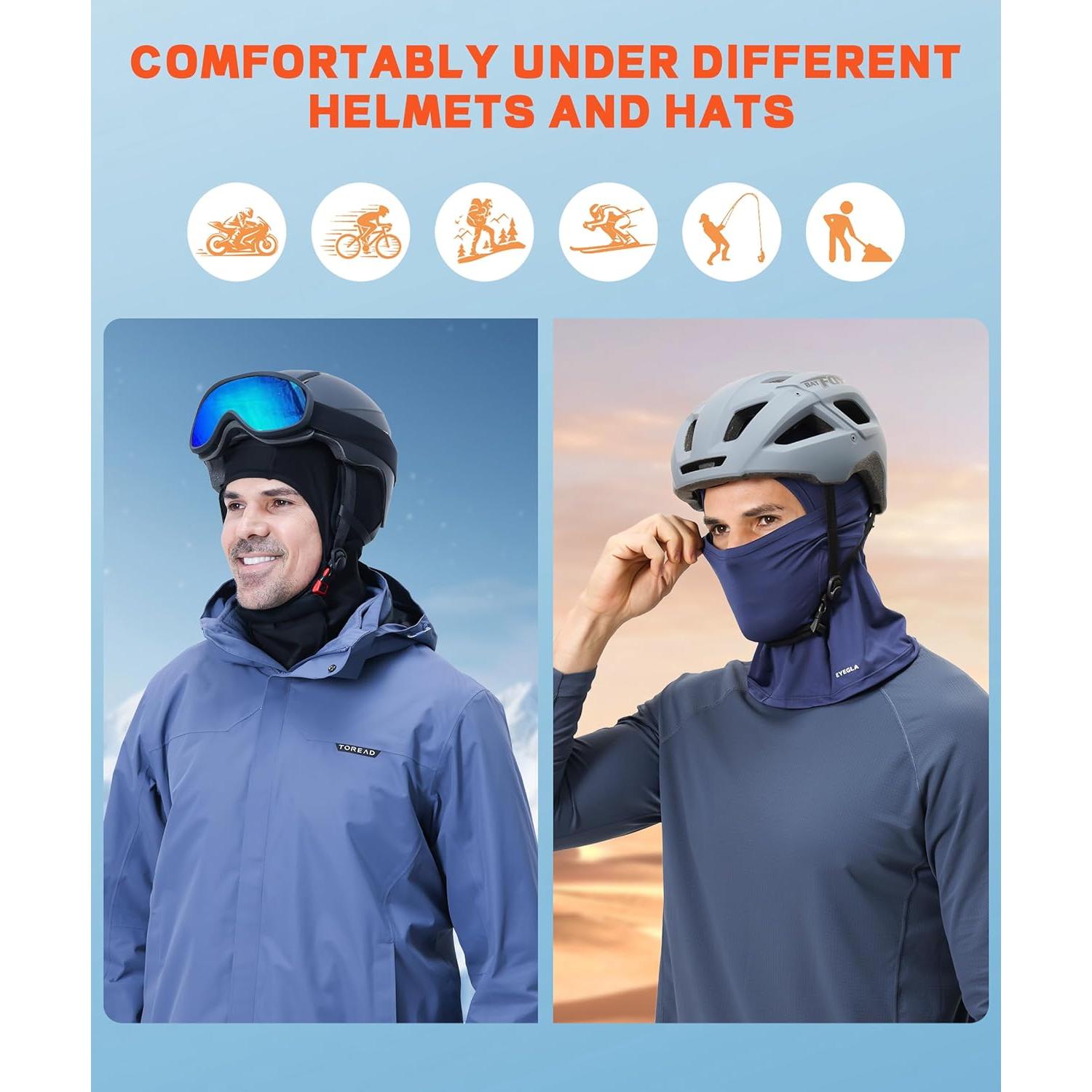 Máscara Balaclava Esquí Unisex Azul Marino Protección Solar