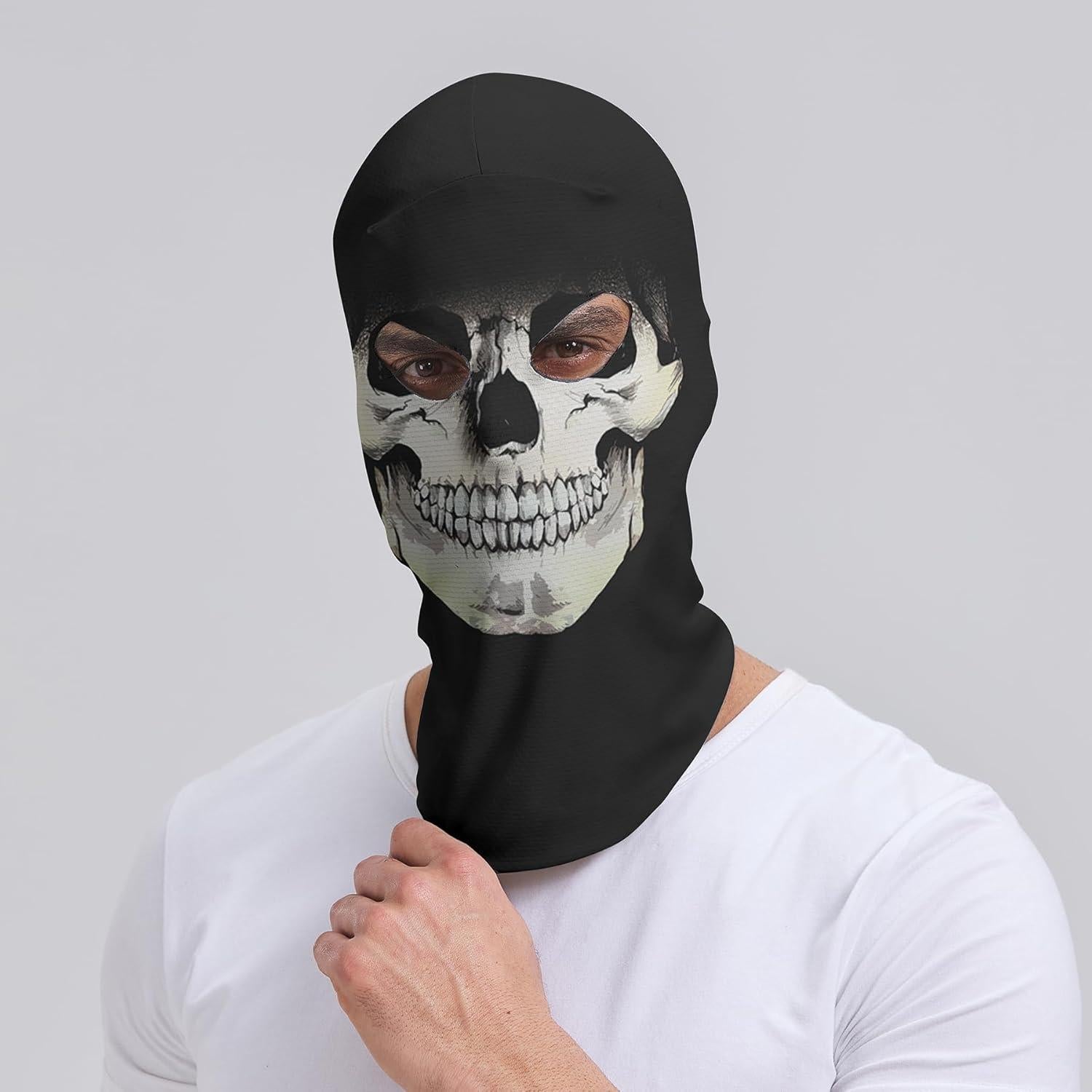 Mascarilla Balaclava Kiyrnie Calavera 02 Amarillo Claro UV 50+