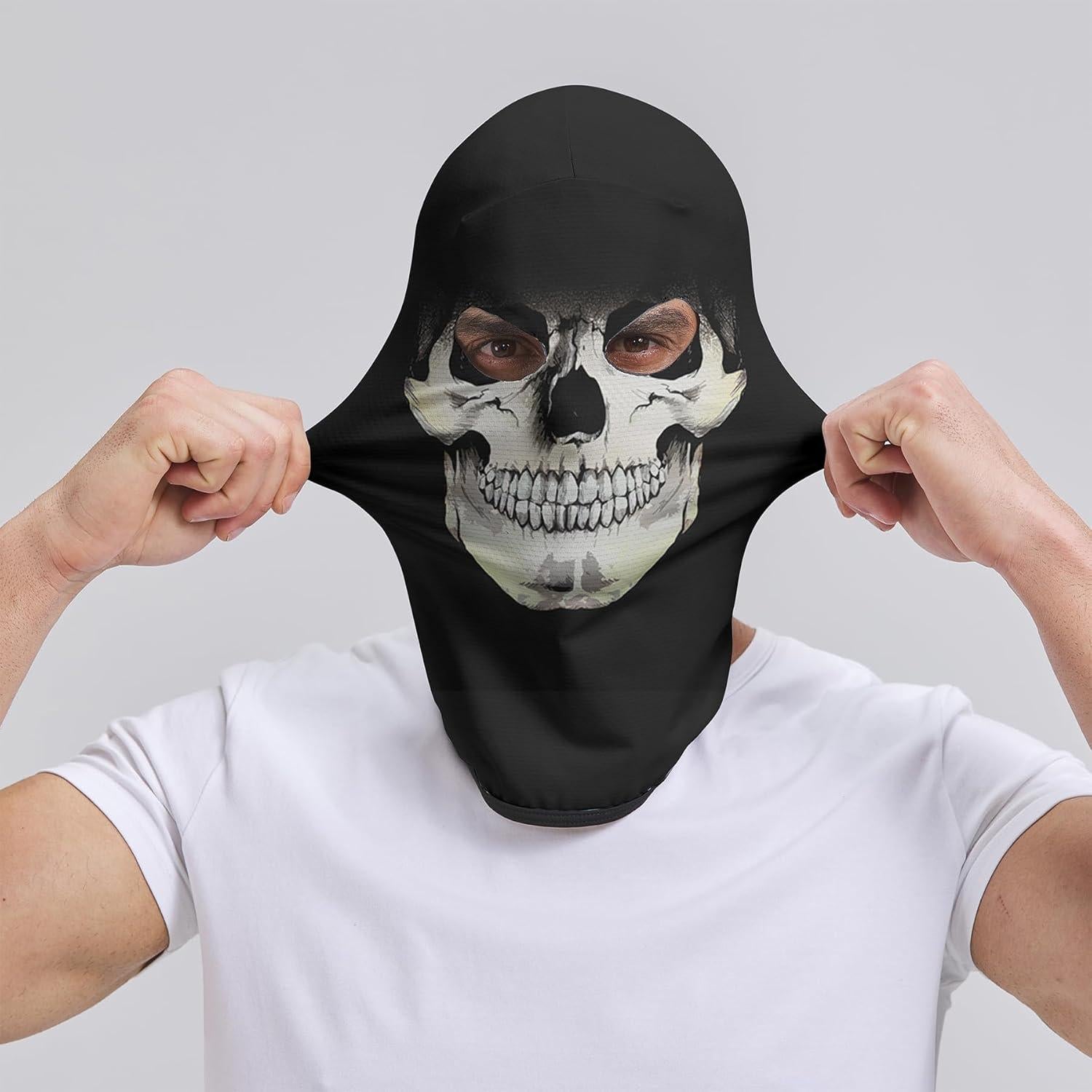 Mascarilla Balaclava Kiyrnie Calavera 02 Amarillo Claro UV 50+