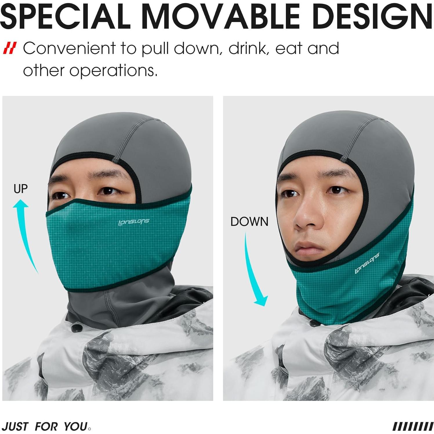 Máscara Balaclava Invierno LONGLONG 2 Piezas Gris Unisex