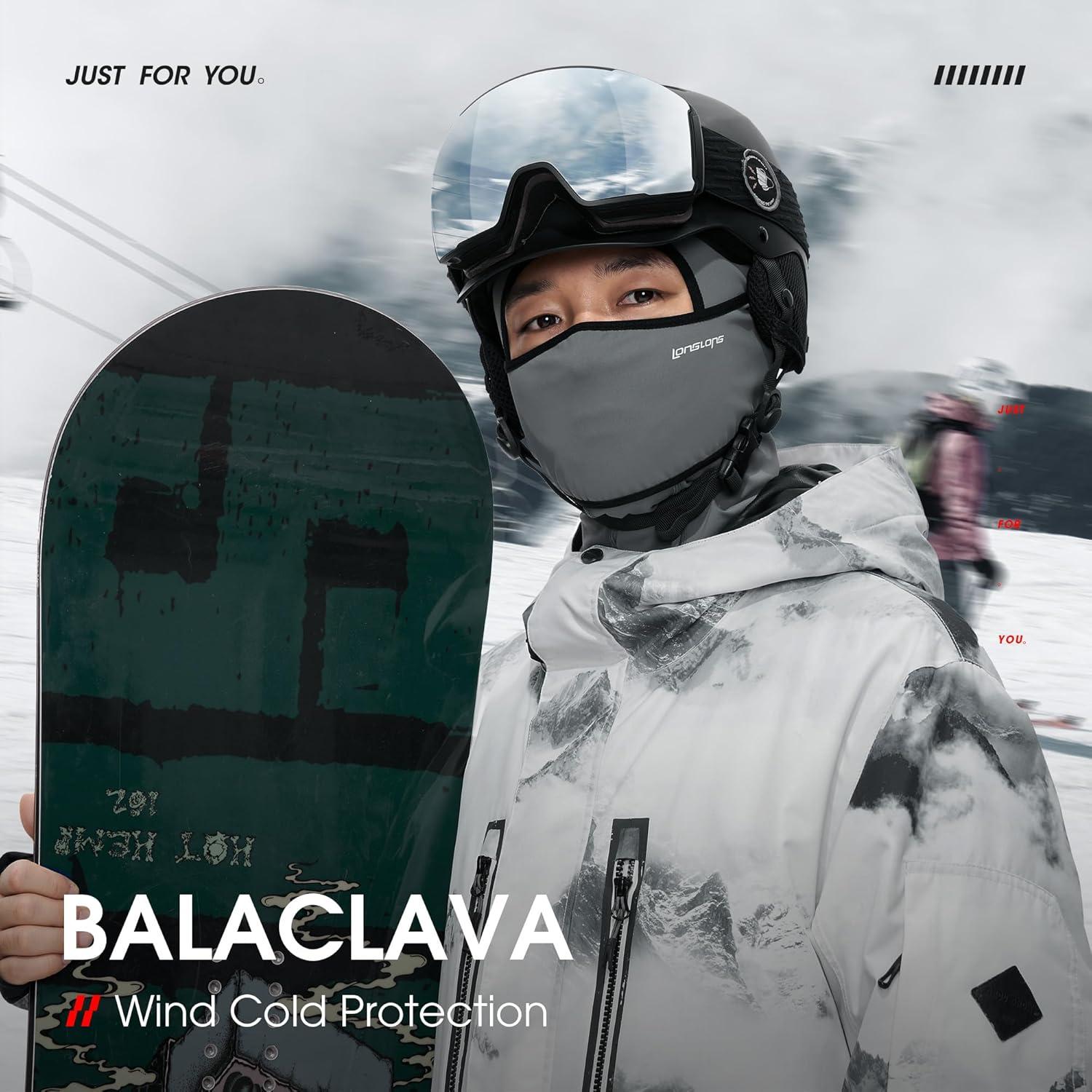 Máscara Balaclava Invierno LONGLONG 2 Piezas Gris Unisex