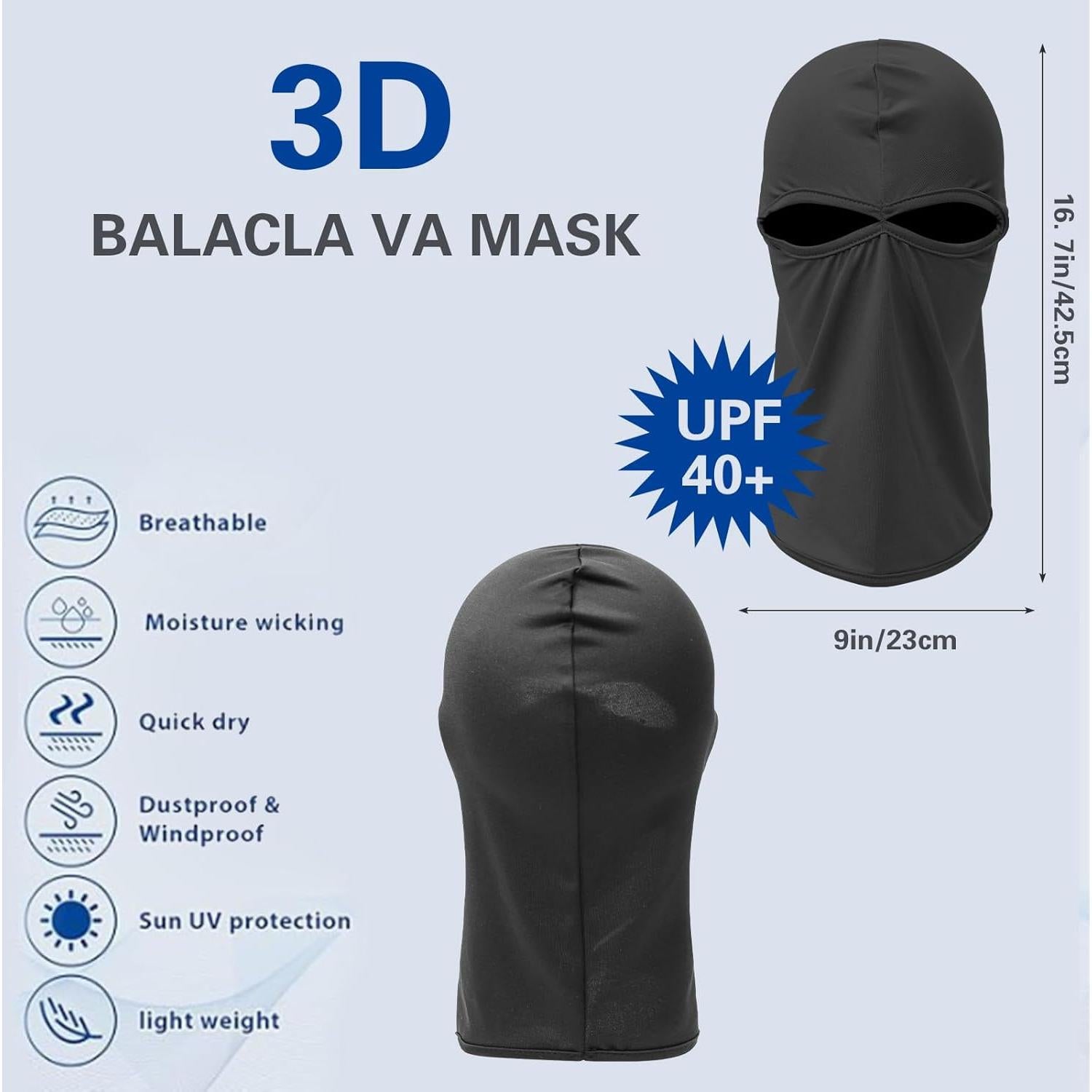 Máscara Balaclava 3D Protección Solar y Viento - Unisex