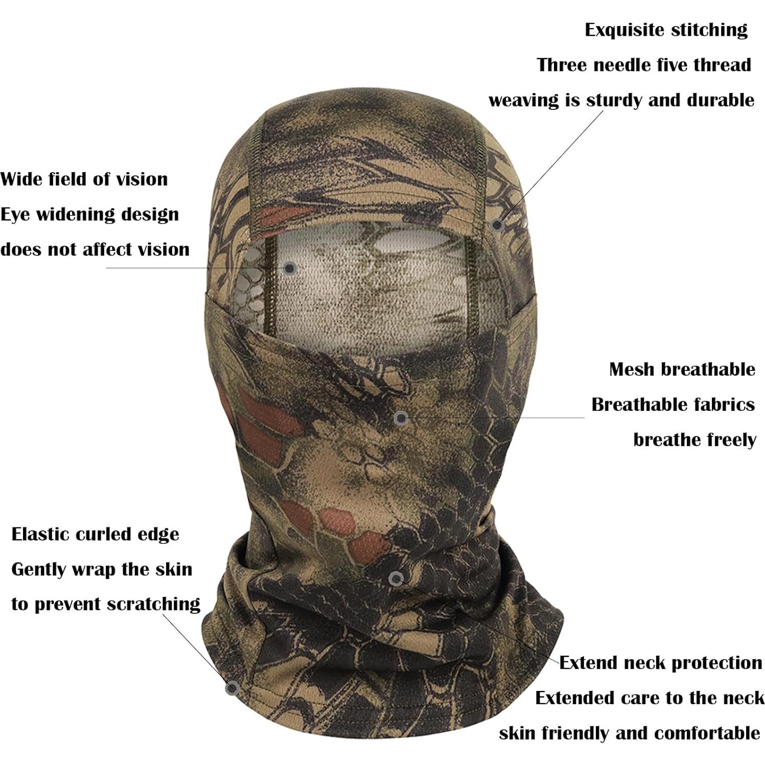 6PCS Máscaras Balaclava Camo Unisex para Esquí y Motocicleta