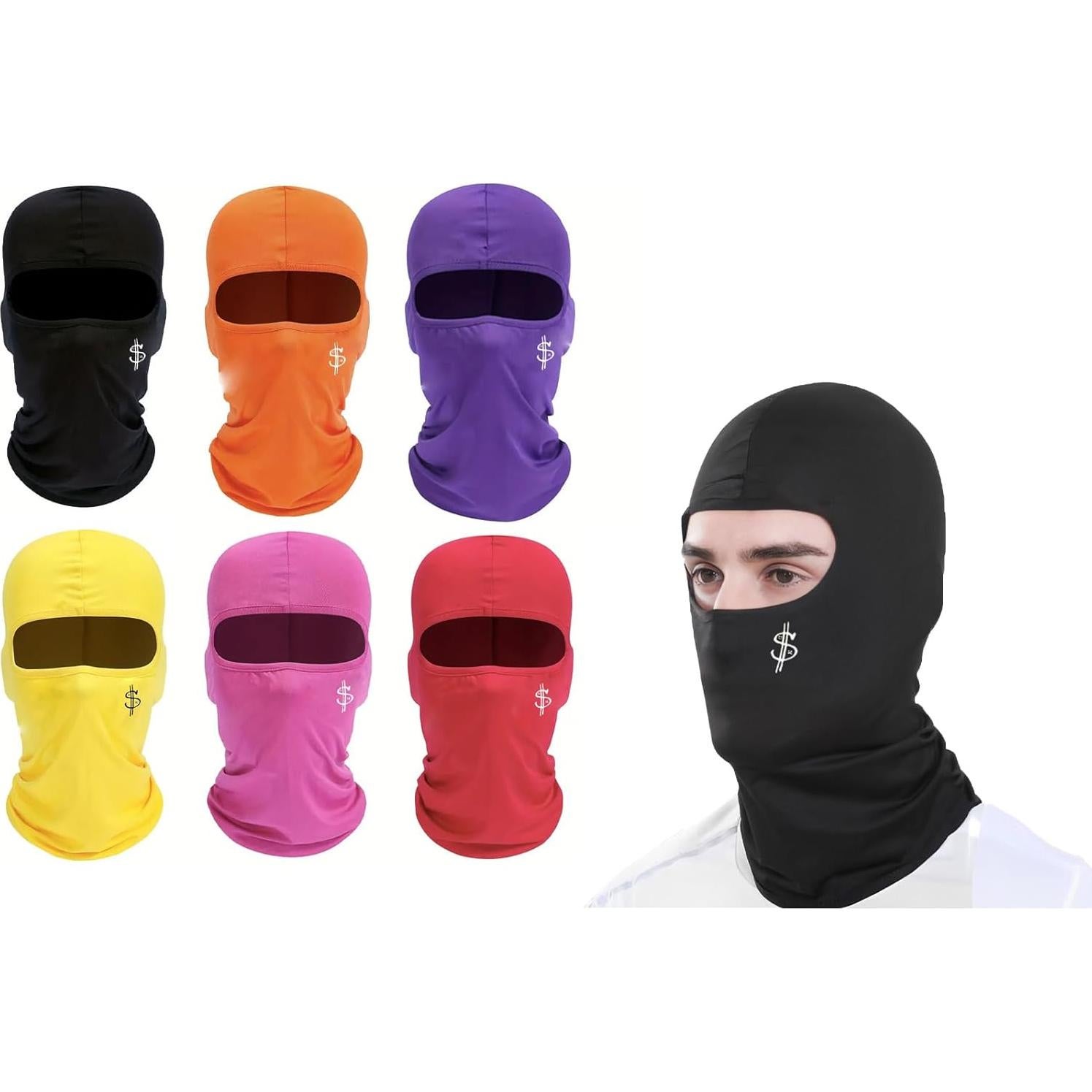 Balaclava Multifuncional Rojo Rosa para Ciclismo y Esquí
