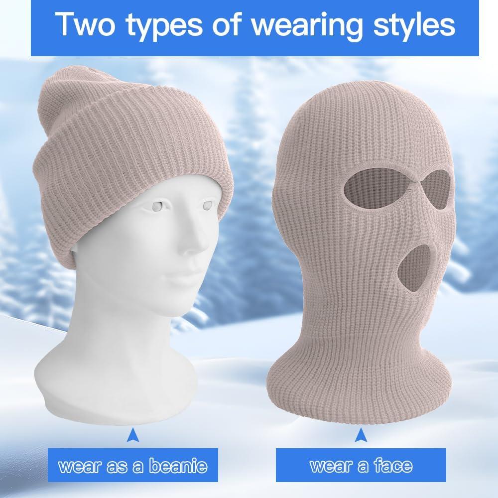 Máscara de Esquí de Cara Completa 3 Agujeros Unisex - Invierno