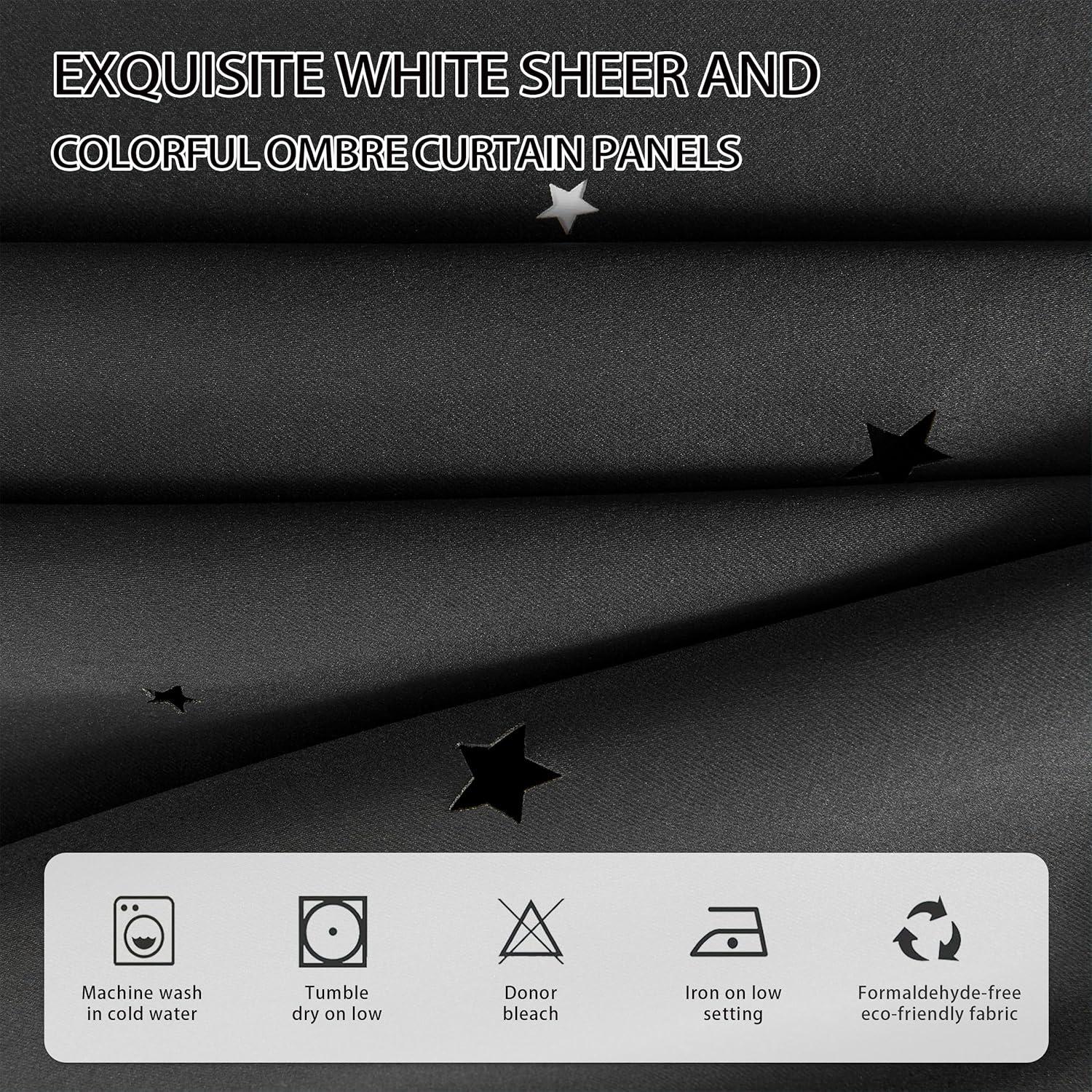 Cortinas Opacas XiDi 132 cm x 183 cm con Estrellas