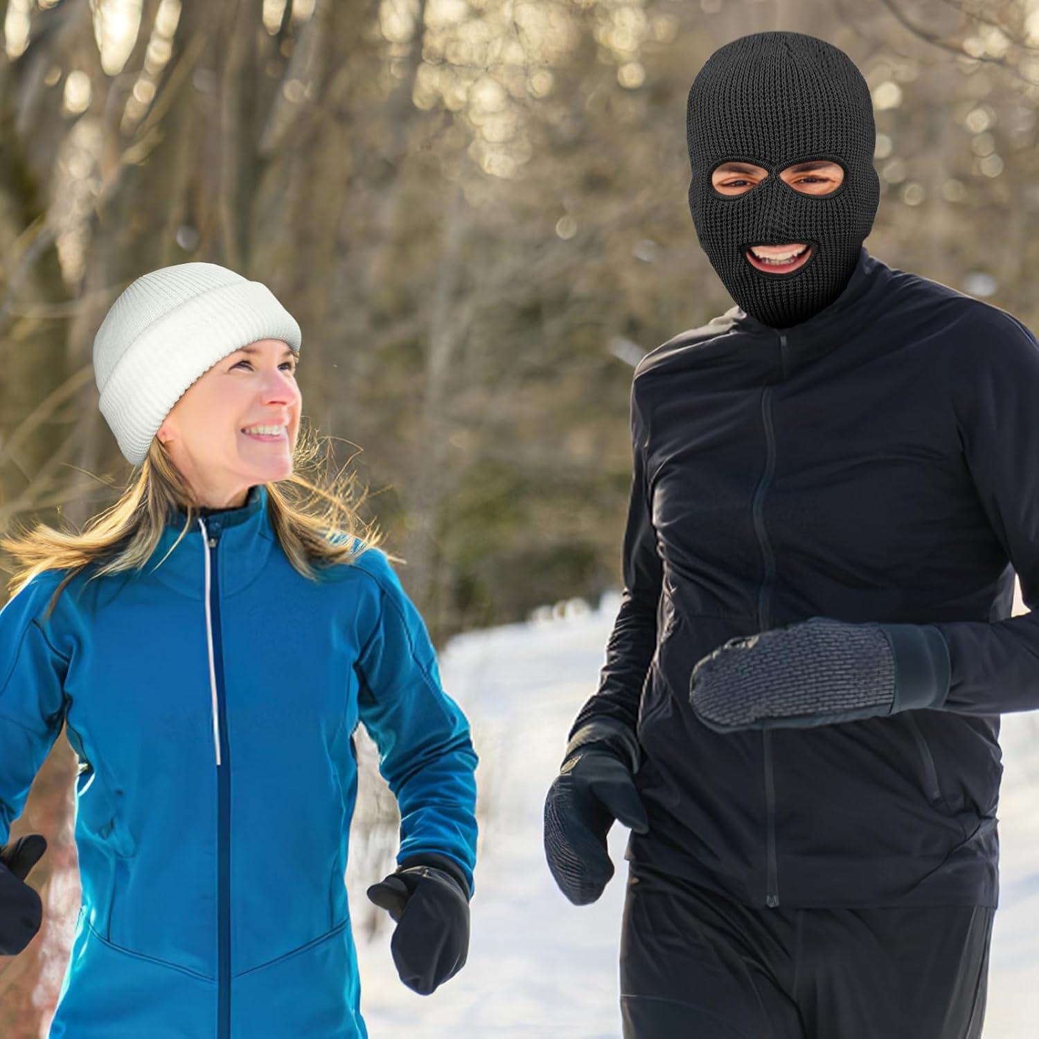 Máscara de Invierno Tejida Balaclava Gris para Adultos