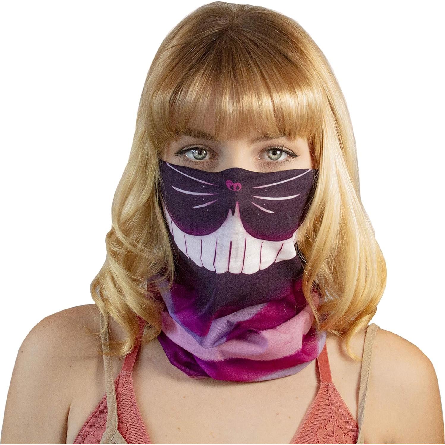 Mascarilla Facial Bandana Plur Vision Gato de Cheshire - Multifuncional