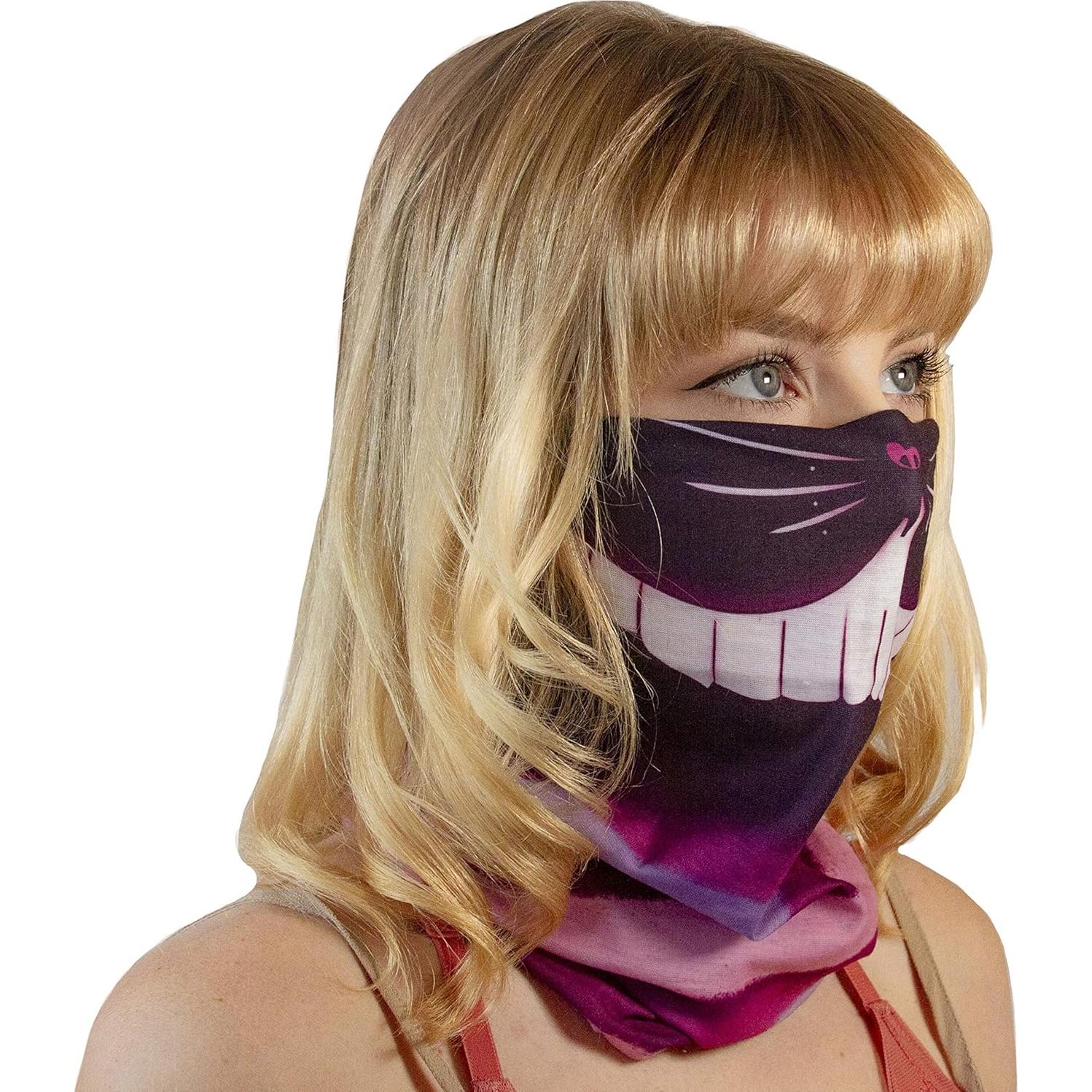 Mascarilla Facial Bandana Plur Vision Gato de Cheshire - Multifuncional