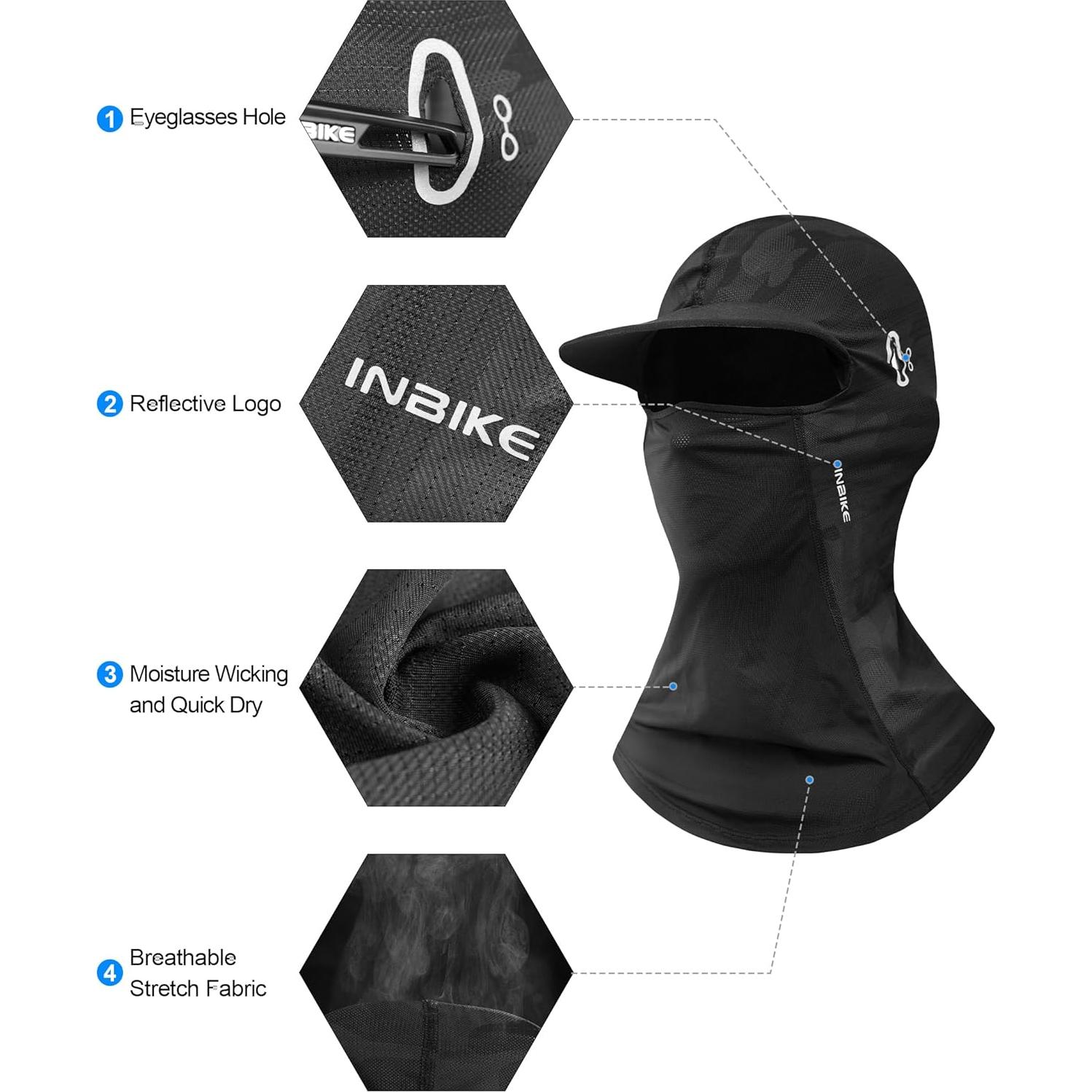 INBIKE Máscara Balaclava UV Transpirable Camuflaje