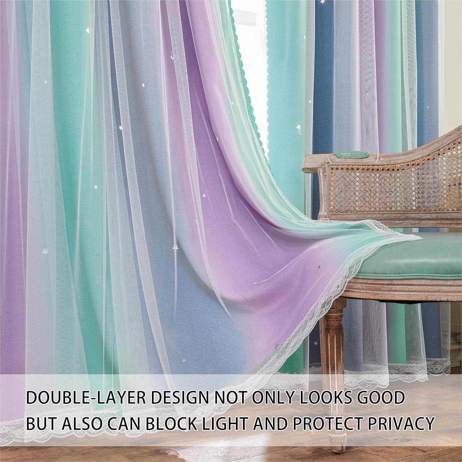 Cortina Arcoíris XiDi Morado Verde 182 cm x 86 cm 1 Panel