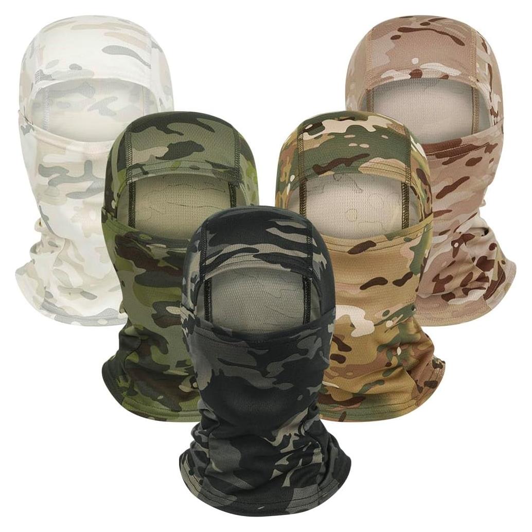 5 Balaclavas Camufladas XinLin para Esquí y Actividades al Aire Libre