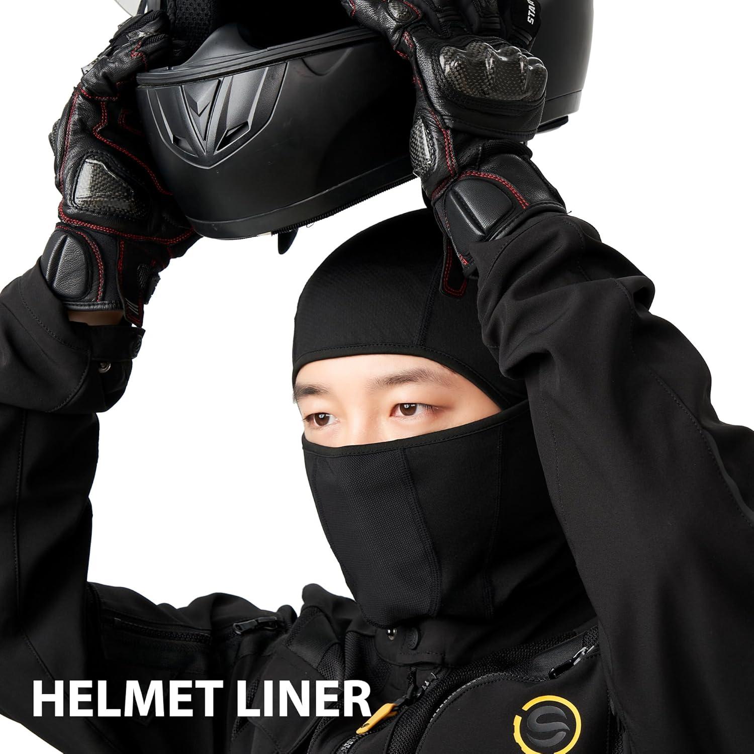 LONGLONG Balaclava Facial Transpirable - 2 Piezas Negro