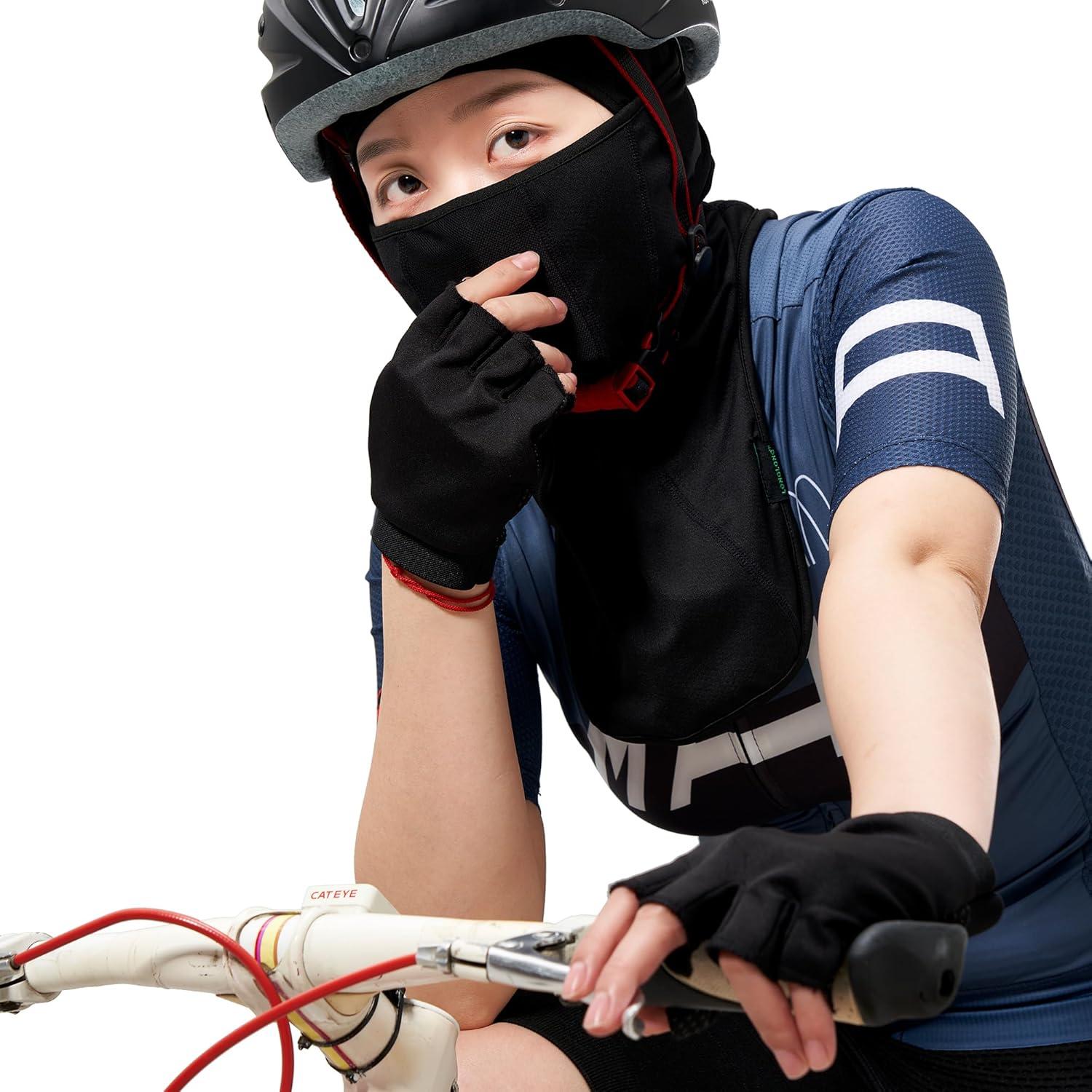 LONGLONG Balaclava Facial Transpirable - 2 Piezas Negro