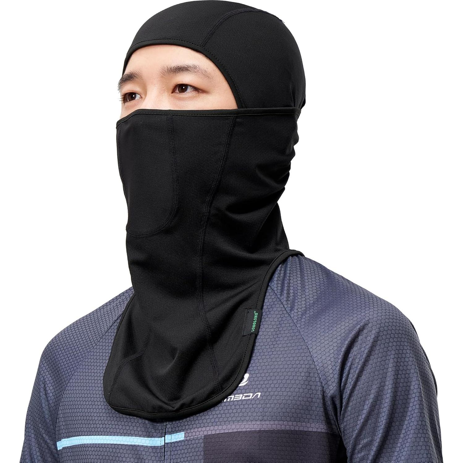 LONGLONG Balaclava Facial Transpirable - 2 Piezas Negro