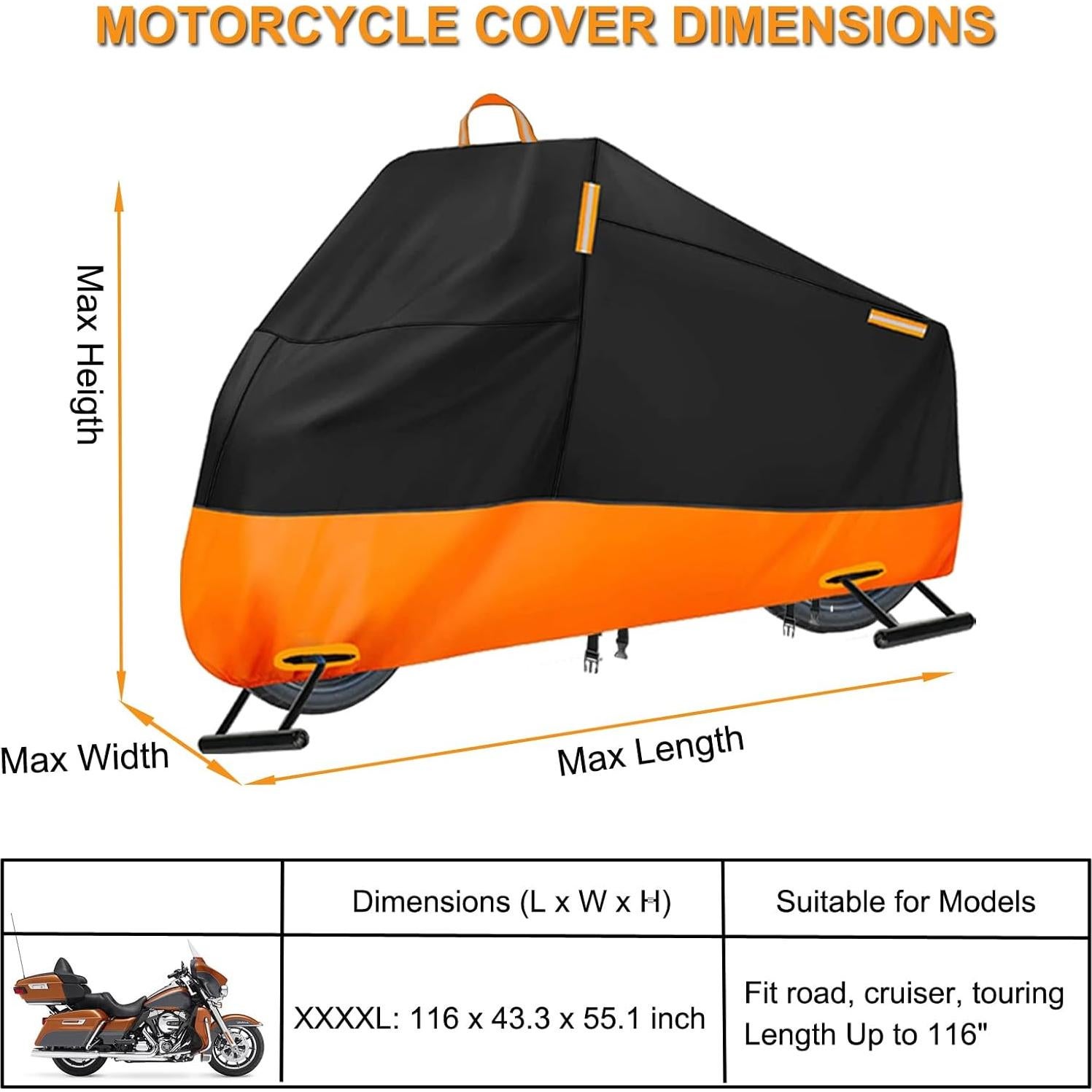 Funda de Motocicleta Impermeable INEZARI XXXXl Ajuste Universal