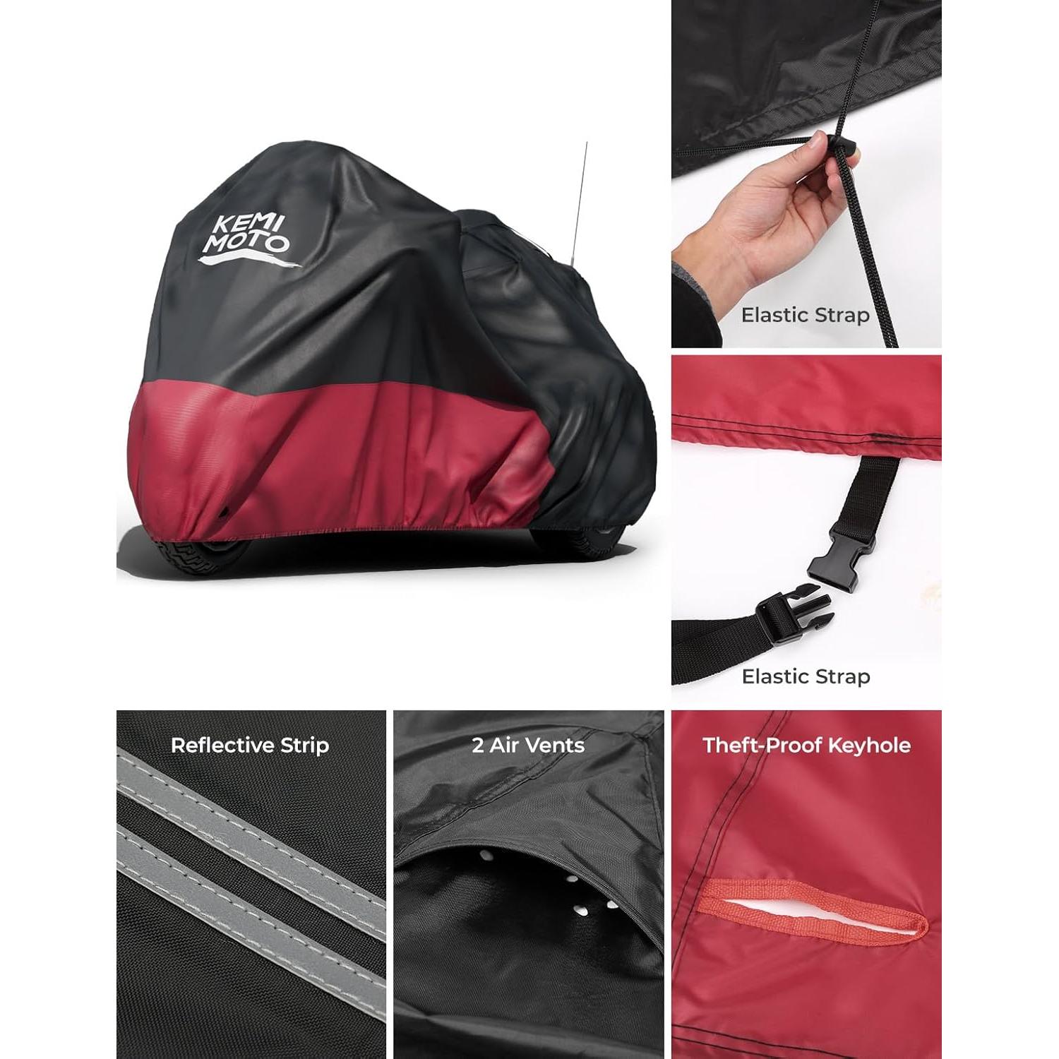 Funda para Motocicleta Trike KEMIMOTO Impermeable Rojo