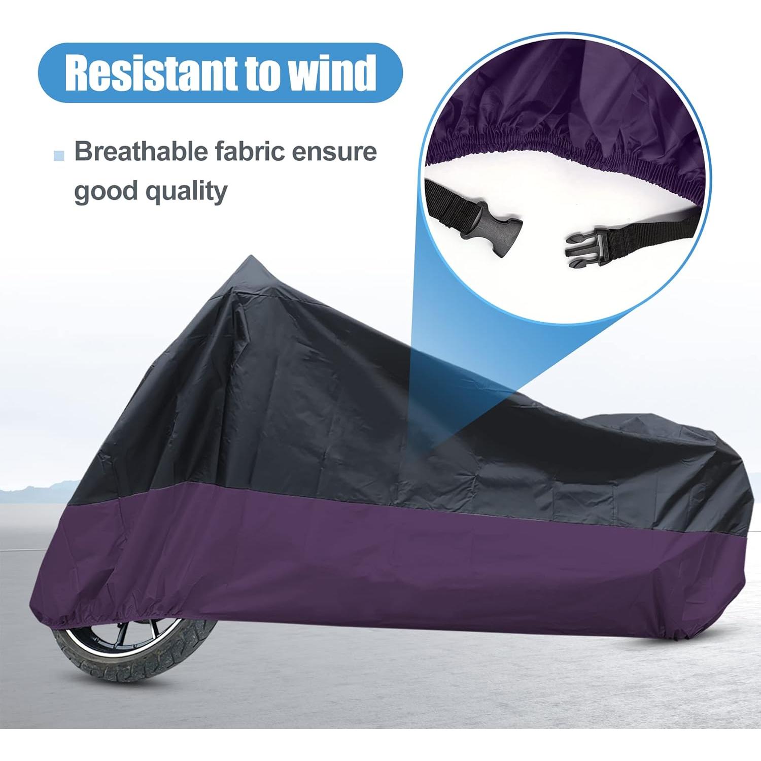 Cubierta de motocicleta impermeable uxcell XXL negra púrpura