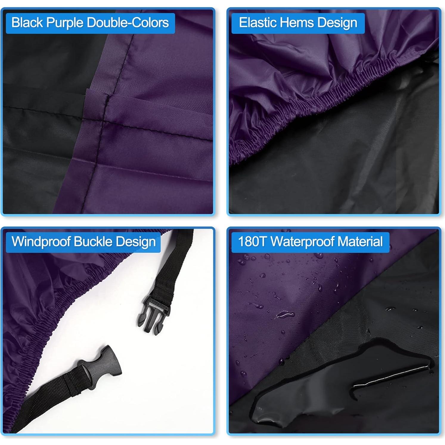 Cubierta de motocicleta impermeable uxcell XXL negra púrpura