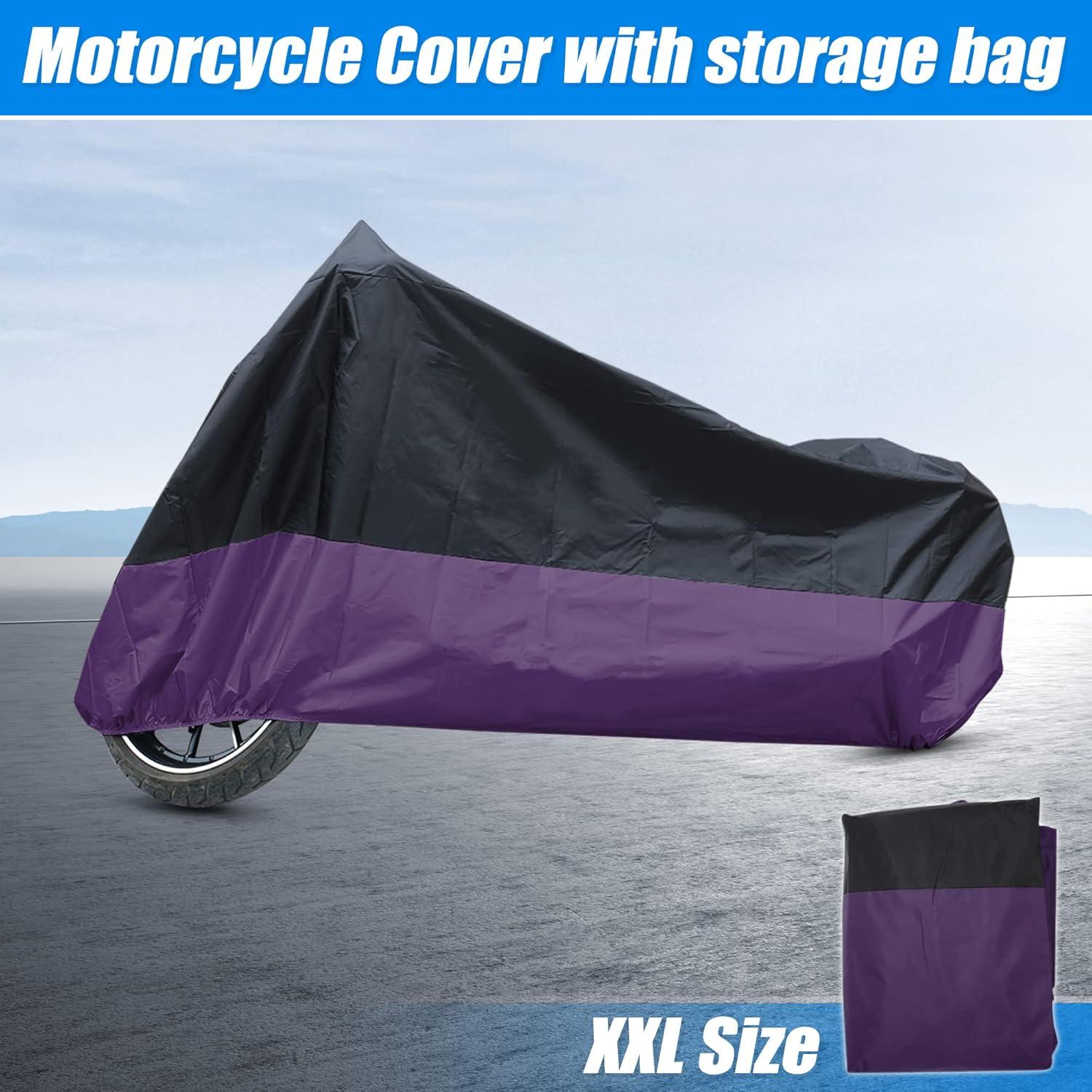 Cubierta de motocicleta impermeable uxcell XXL negra púrpura