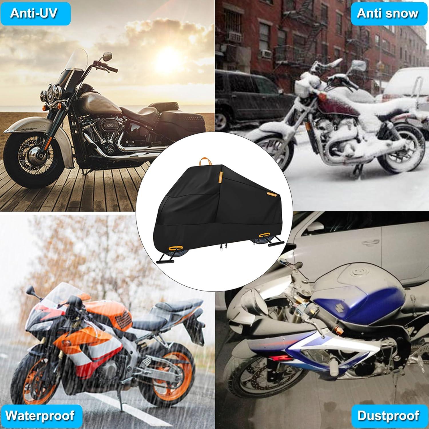Cubierta de Motocicleta Impermeable INEZARI Ajuste Universal 220 cm