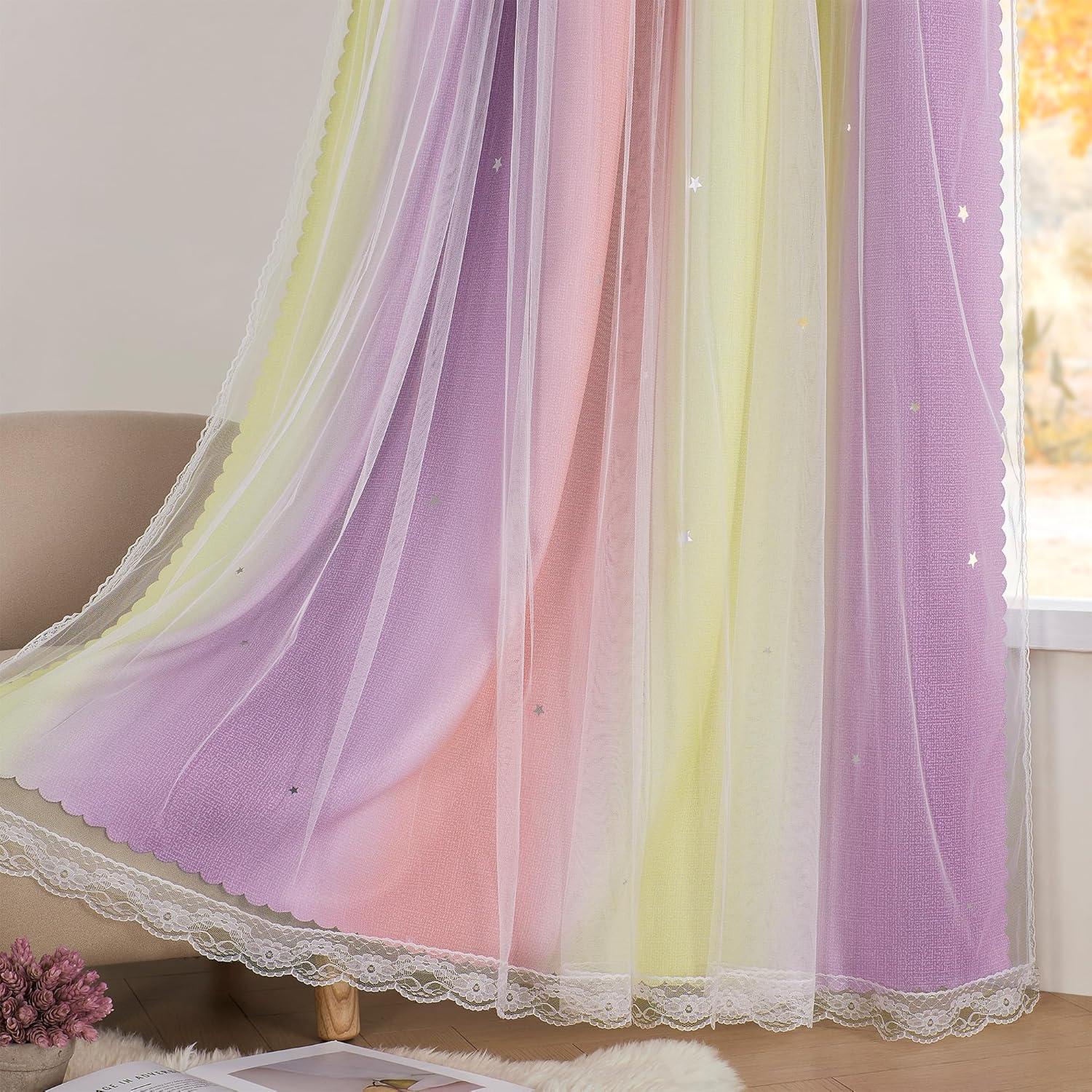 Cortina Opaca Rosa XiDi 52x72 cm con Estrellas