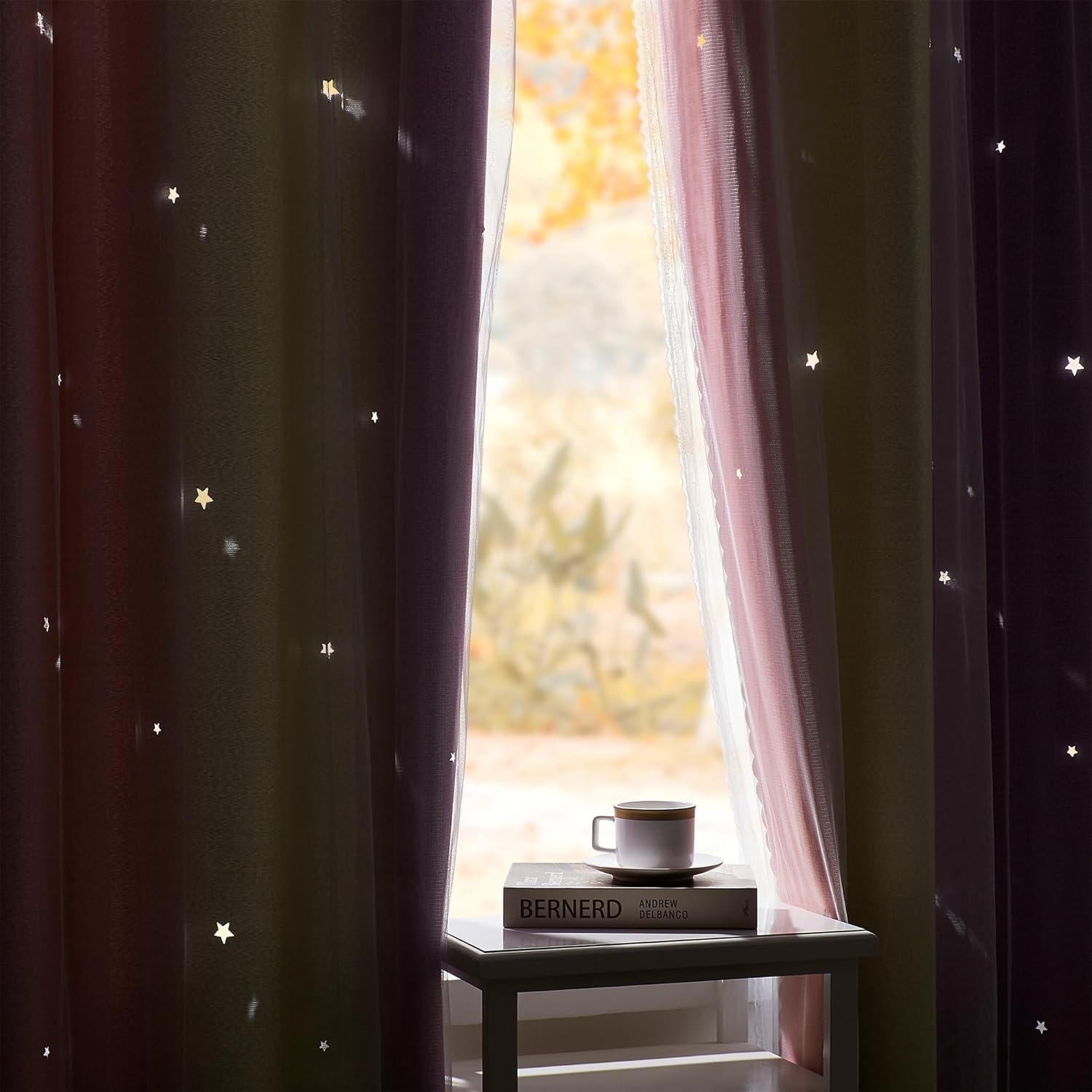 Cortina Opaca Rosa XiDi 52x72 cm con Estrellas