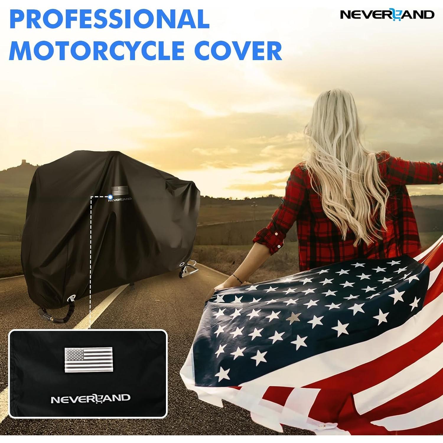 Funda para motocicleta NEVERLAND XXXL impermeable negra