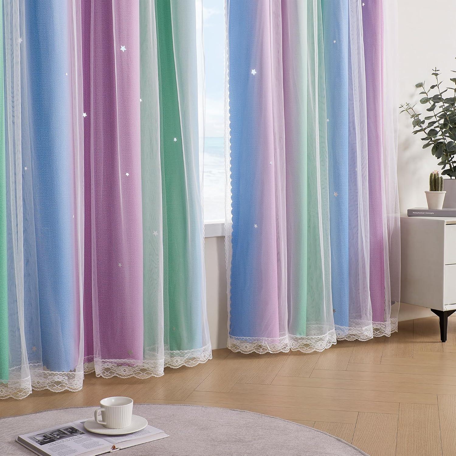 Cortina Opaca XiDi Arcoíris 132x182 cm para Niños