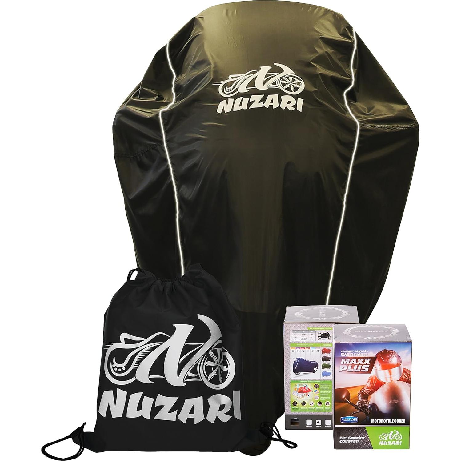 Cubierta de Motocicleta Nuzari XX-Large Impermeable Negra