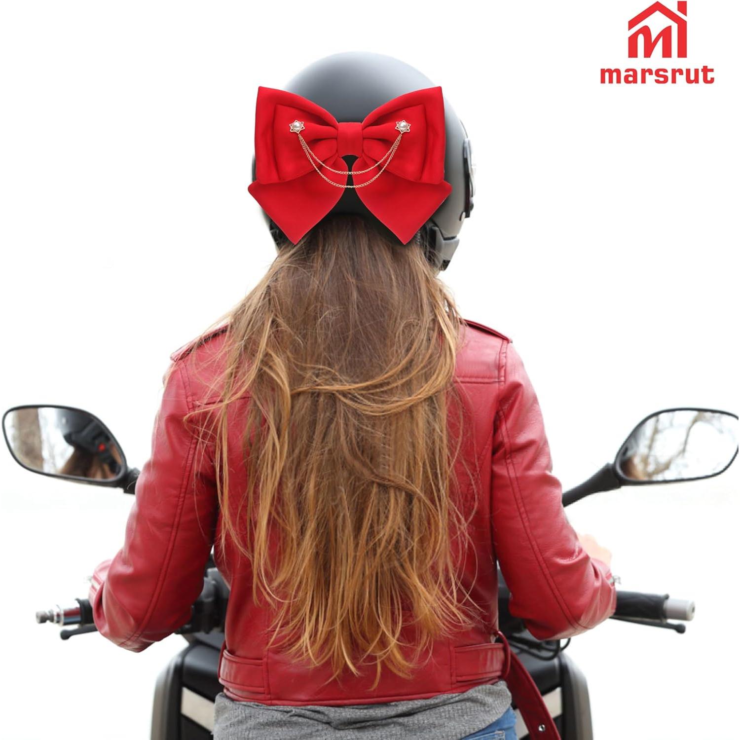 Moño para Casco de Motocicleta Marsrut Rojo - Adorno Ligero