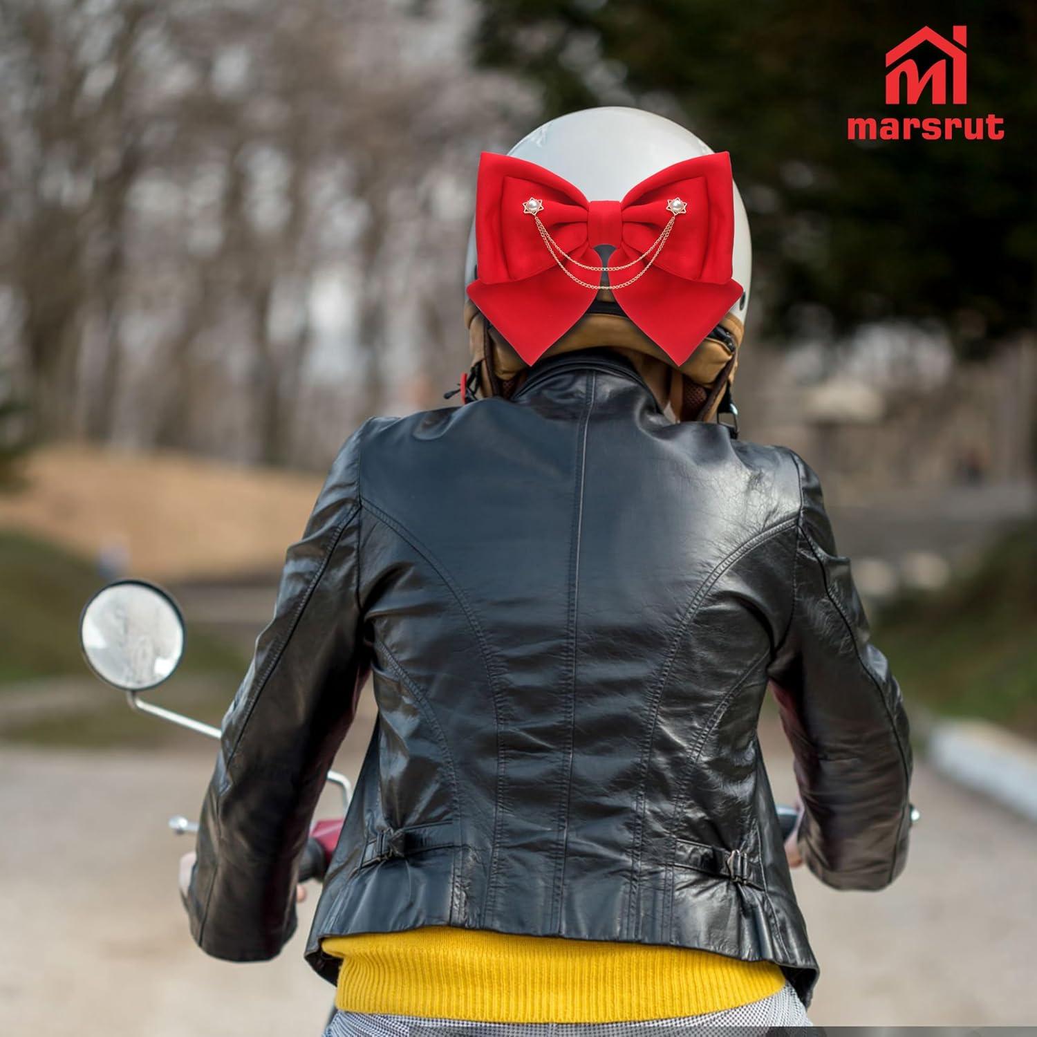 Moño para Casco de Motocicleta Marsrut Rojo - Adorno Ligero