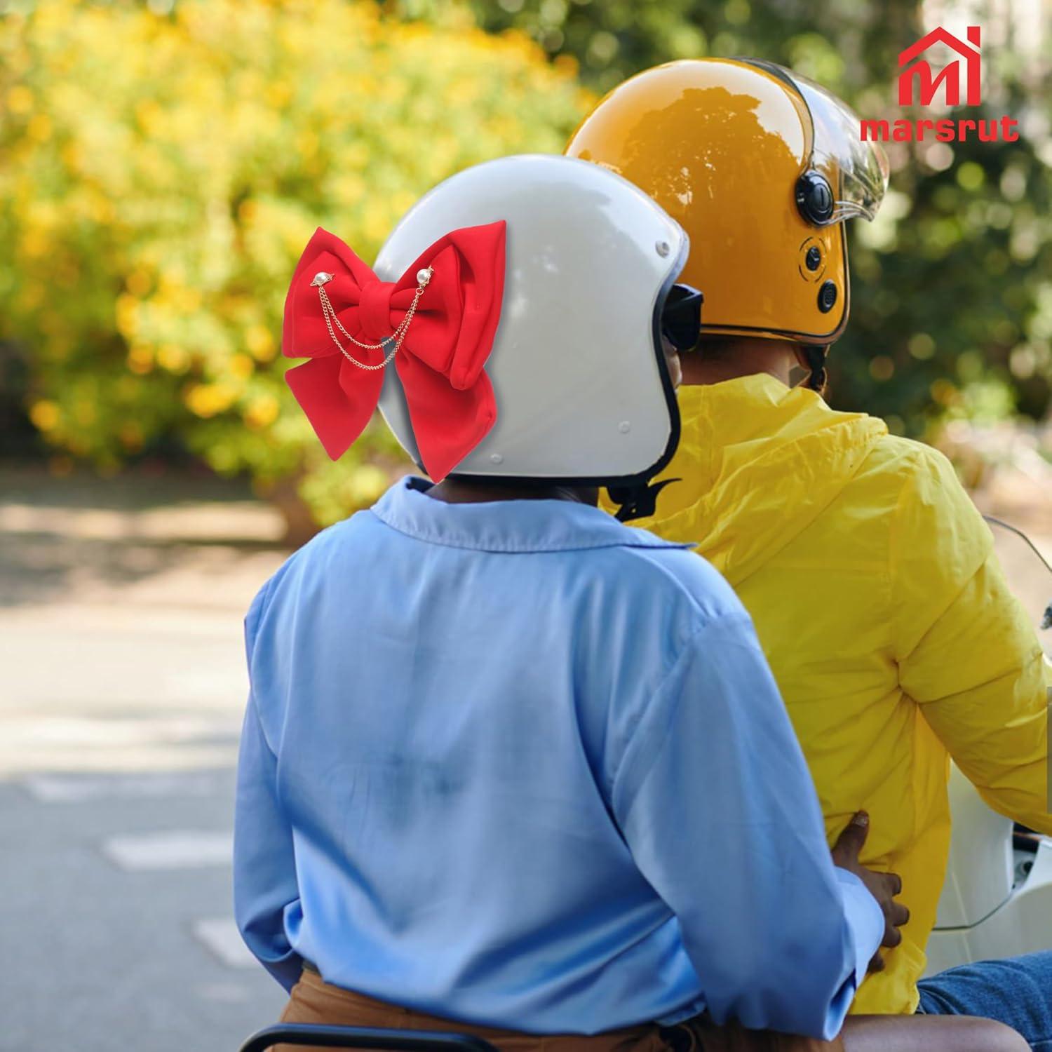 Moño para Casco de Motocicleta Marsrut Rojo - Adorno Ligero