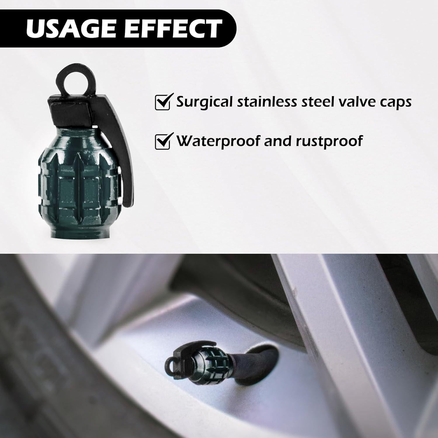 Tapa de Válvula de Neumático SINGARO, Aluminio Impermeable 4PCS