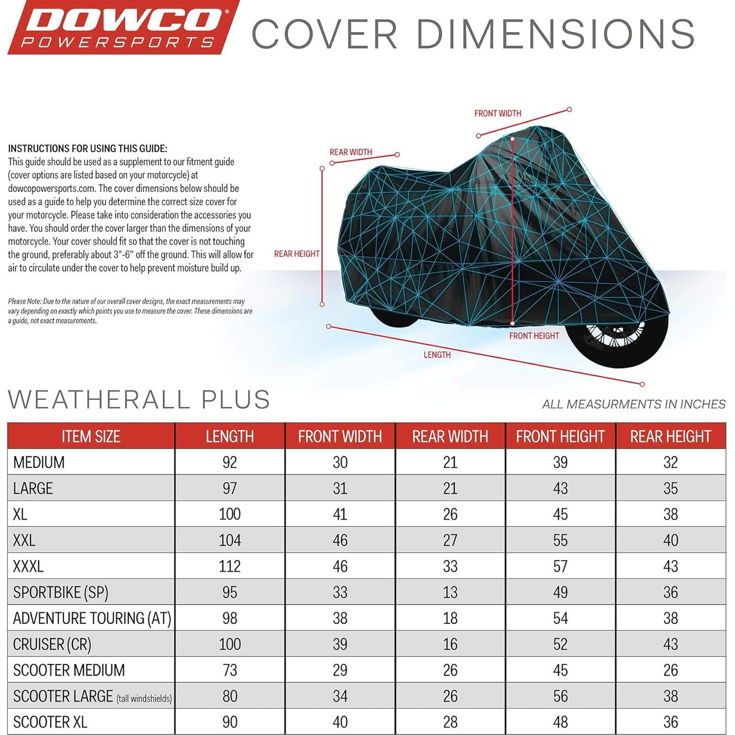 Cubierta de Motocicleta Dowco 50003-02 Impermeable Grande