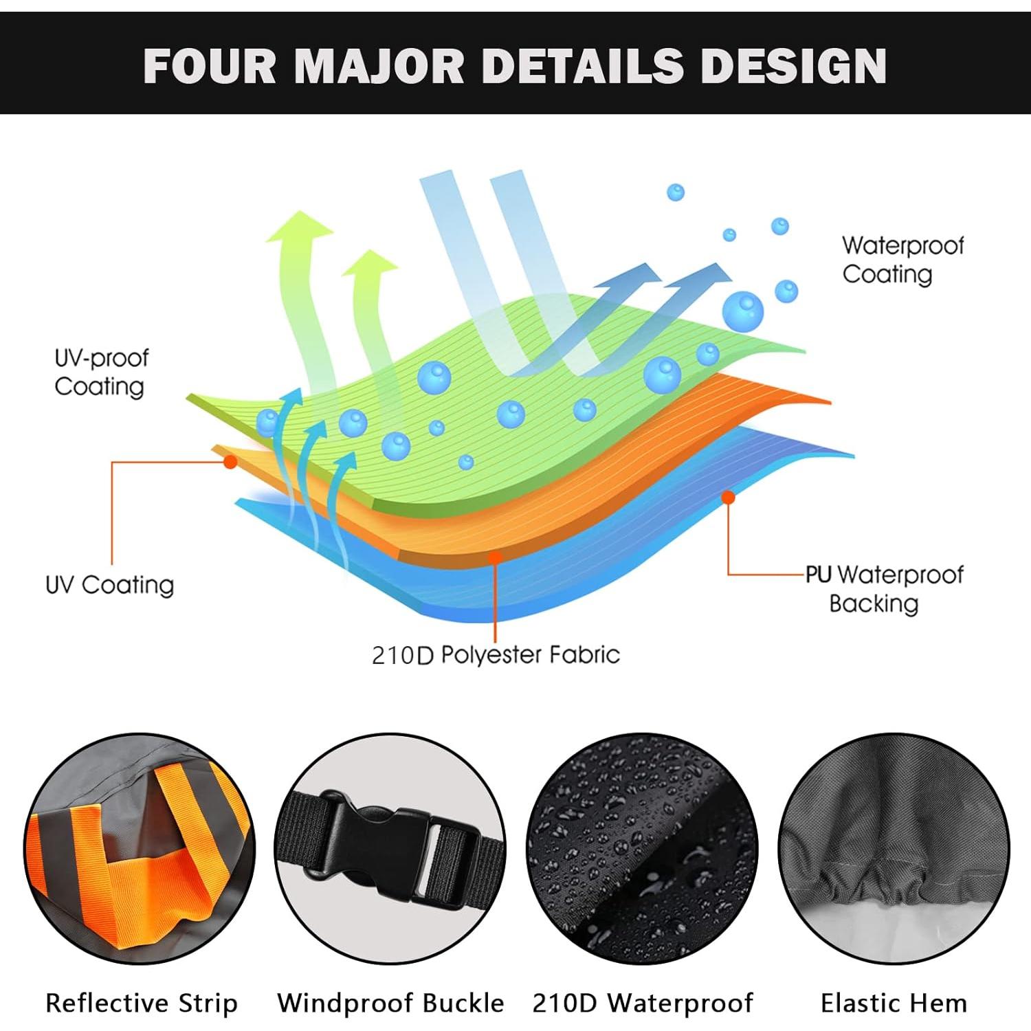 Funda para Motocicleta CoukouCover XL Impermeable Negra y Plata