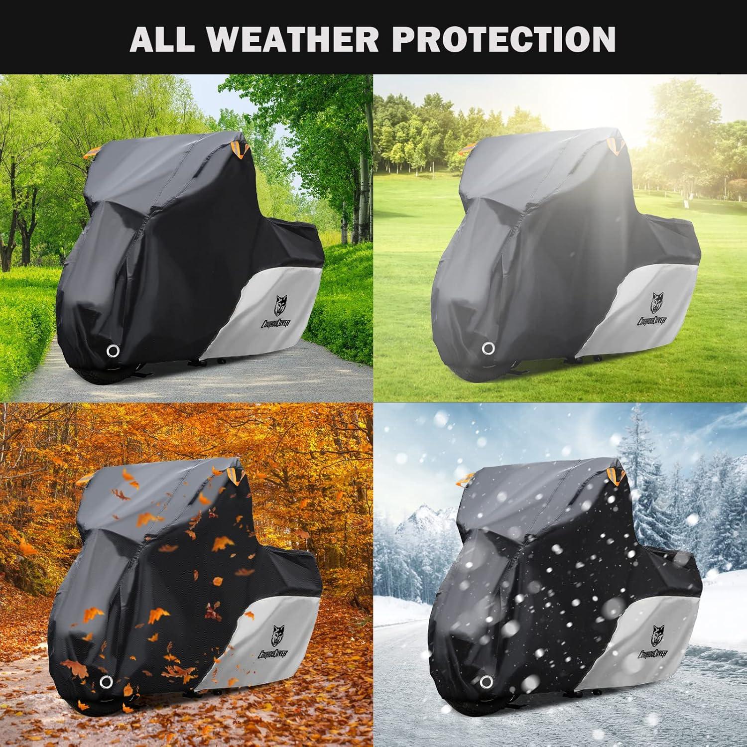 Funda para Motocicleta CoukouCover XL Impermeable Negra y Plata