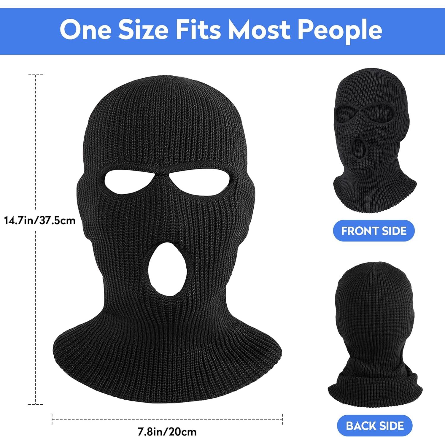 Máscara de Invierno Tejida Pukavt 3 Agujeros para Esquiar