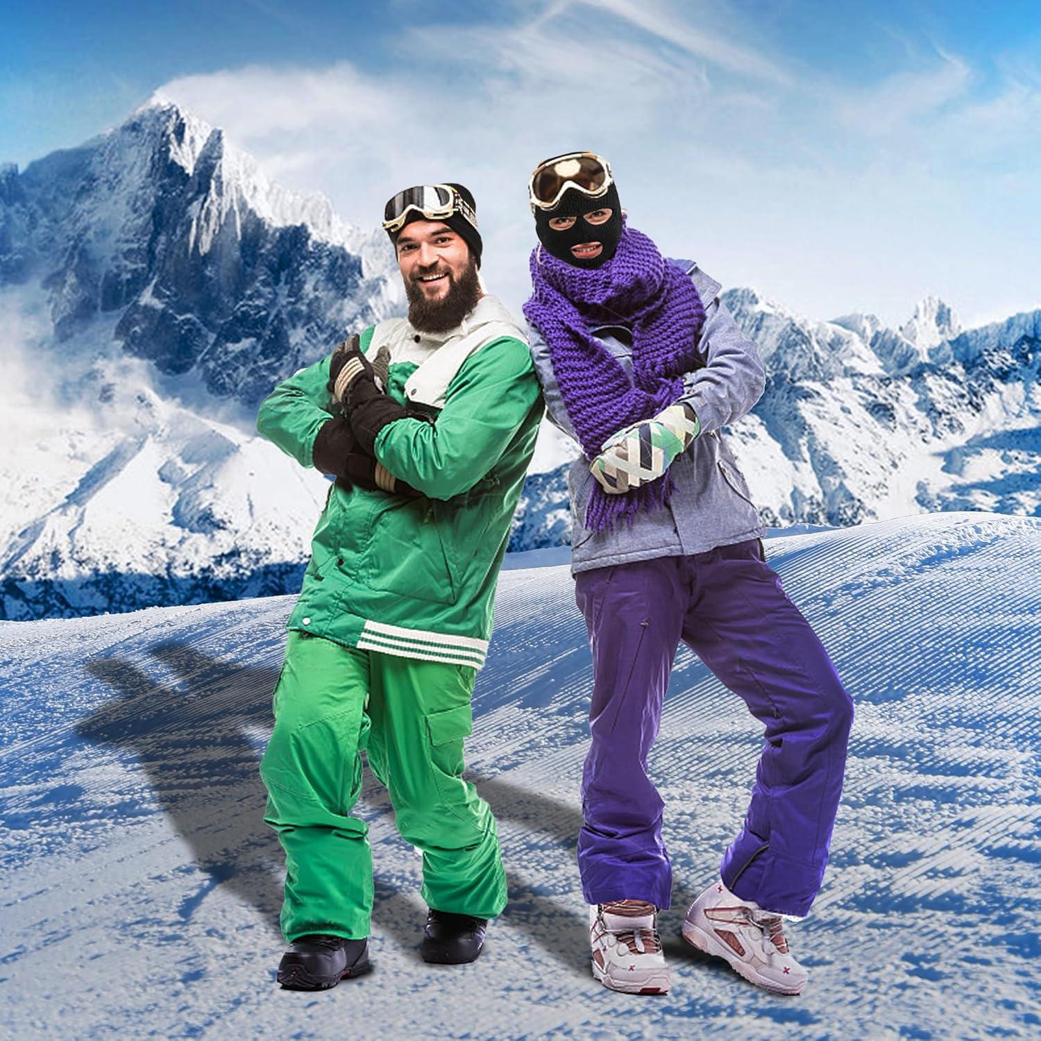 Máscara de Invierno Tejida Pukavt 3 Agujeros para Esquiar