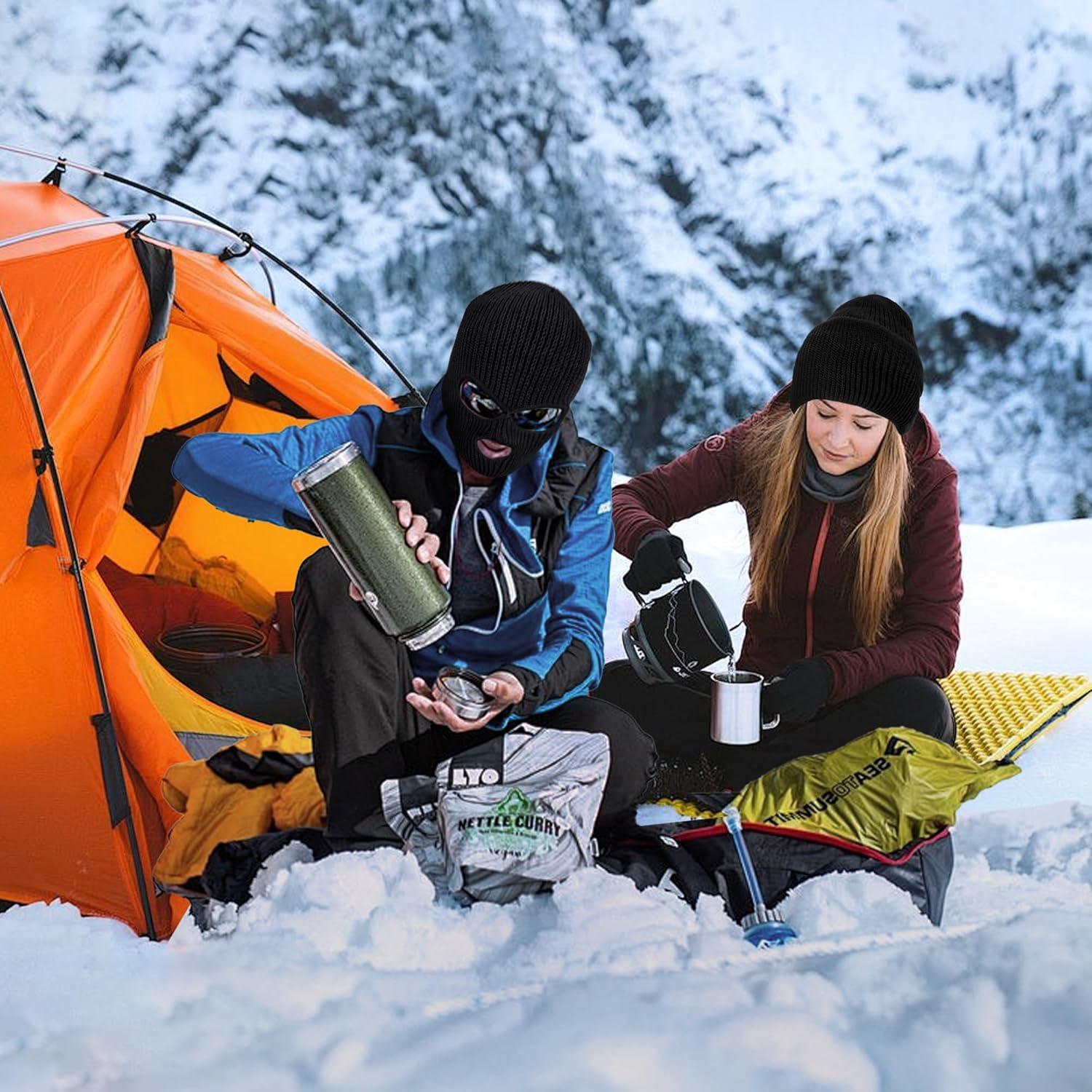 Máscara de Invierno Tejida Pukavt 3 Agujeros para Esquiar