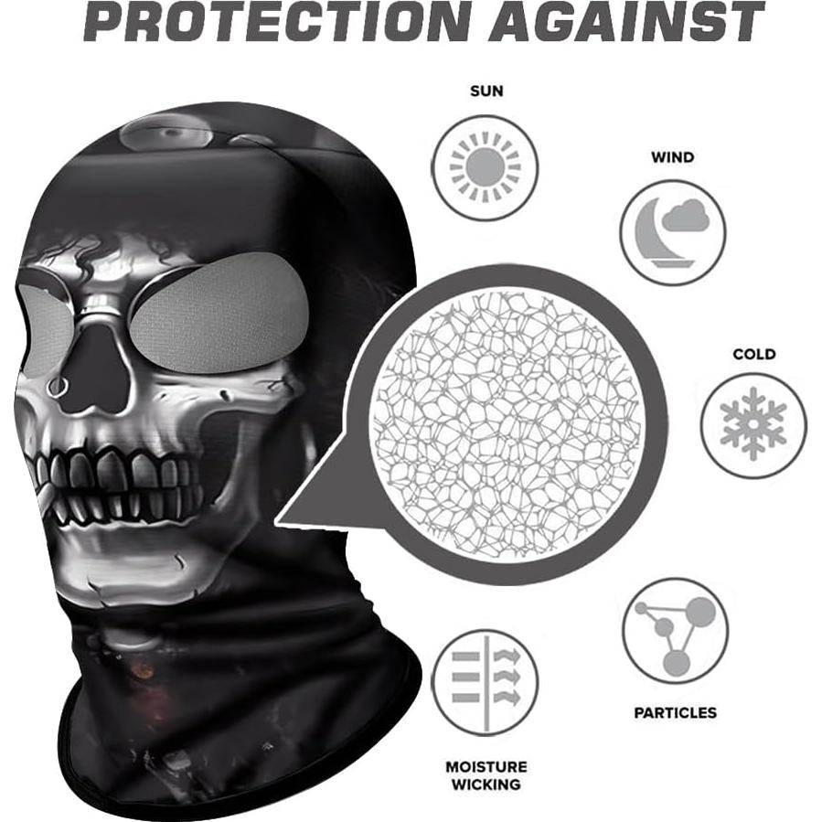 Balaclava Unisex ShopINess 3D Calavera para Deportes