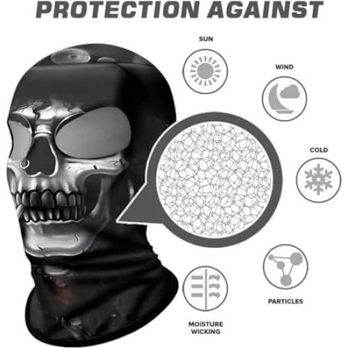 Balaclava Unisex ShopINess 3D Calavera para Deportes