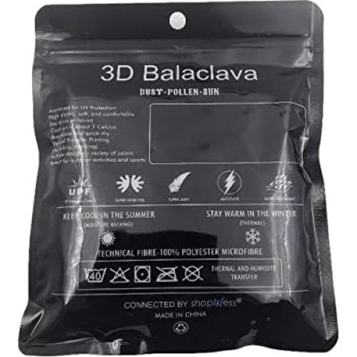 Balaclava Unisex ShopINess 3D Multicolor para Invierno