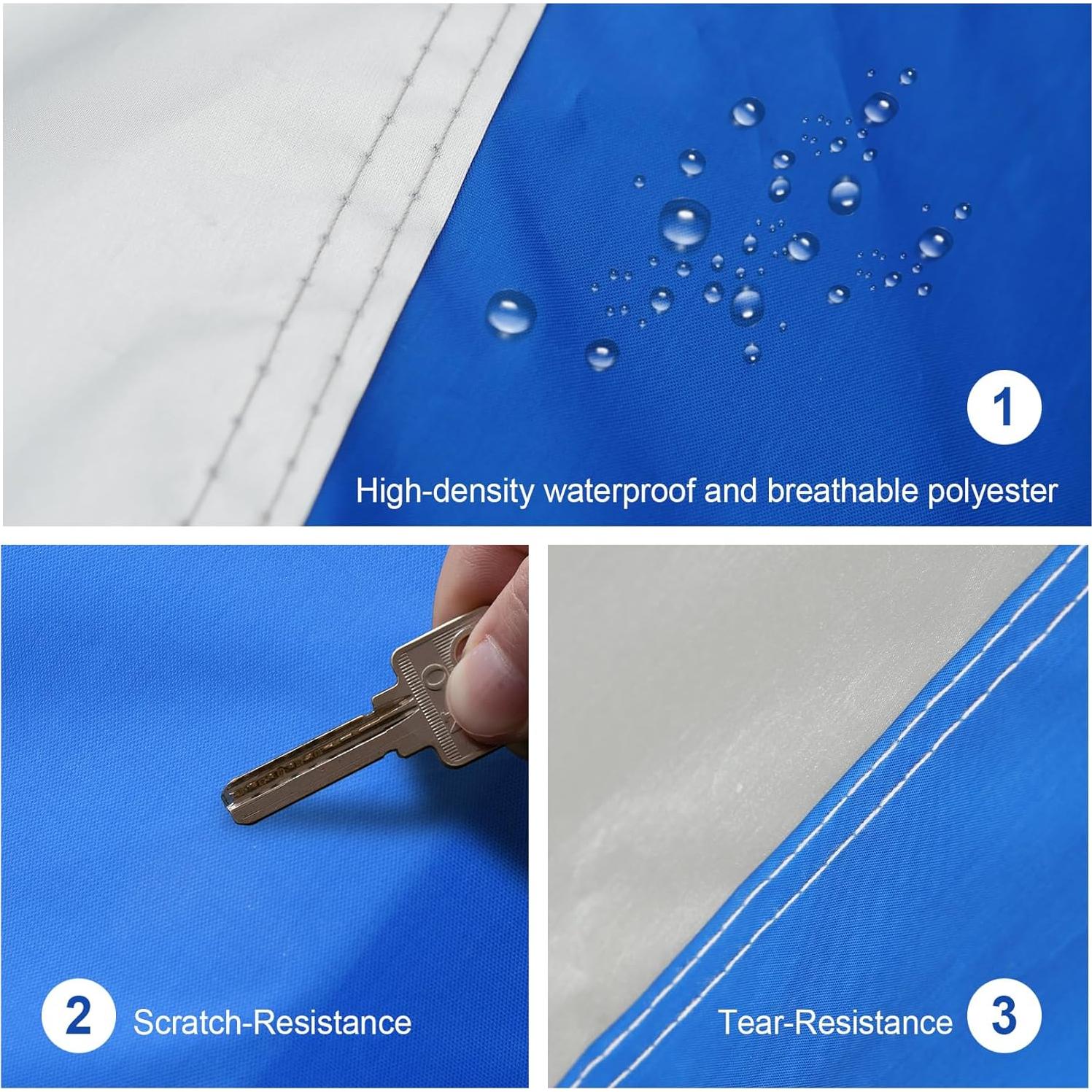 Funda de Coche Deportivo GUNHYI Impermeable 414 cm Plata