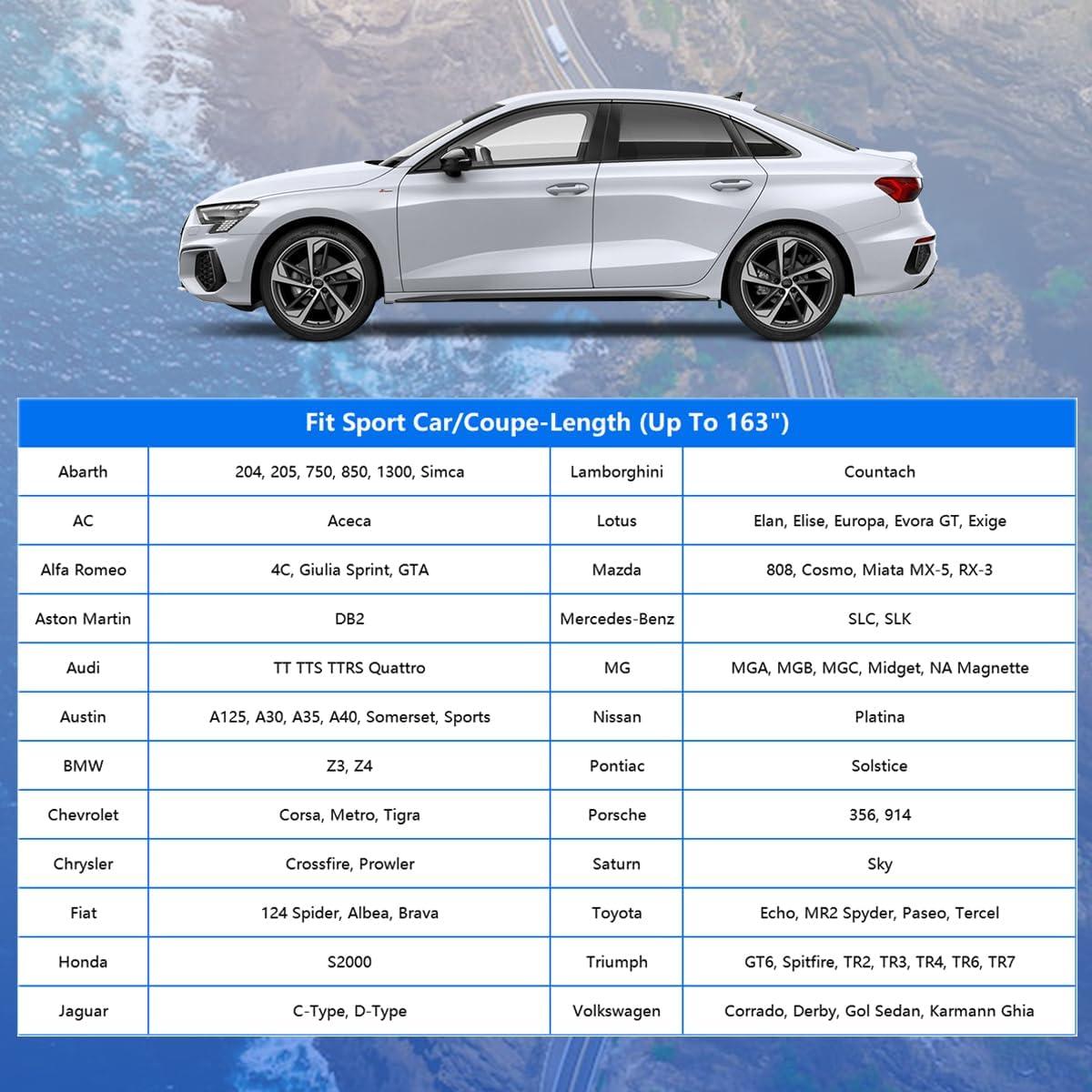 Funda de Coche Deportivo GUNHYI Impermeable 414 cm Plata