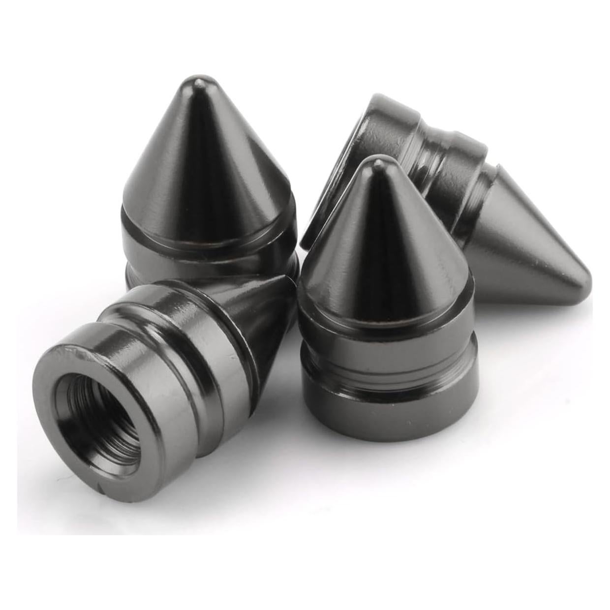 SINGARO Car Tire Valve Caps, 4 Pieces of Universal Aluminum Alloy Tire Trim Accessories Dust Tire Covers for Cars, Trucks, SUVs and Motorcycles(Gray)