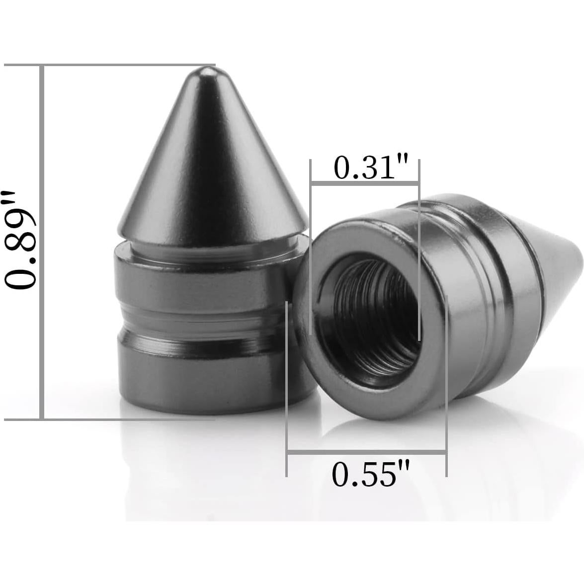 SINGARO Car Tire Valve Caps, 4 Pieces of Universal Aluminum Alloy Tire Trim Accessories Dust Tire Covers for Cars, Trucks, SUVs and Motorcycles(Gray)